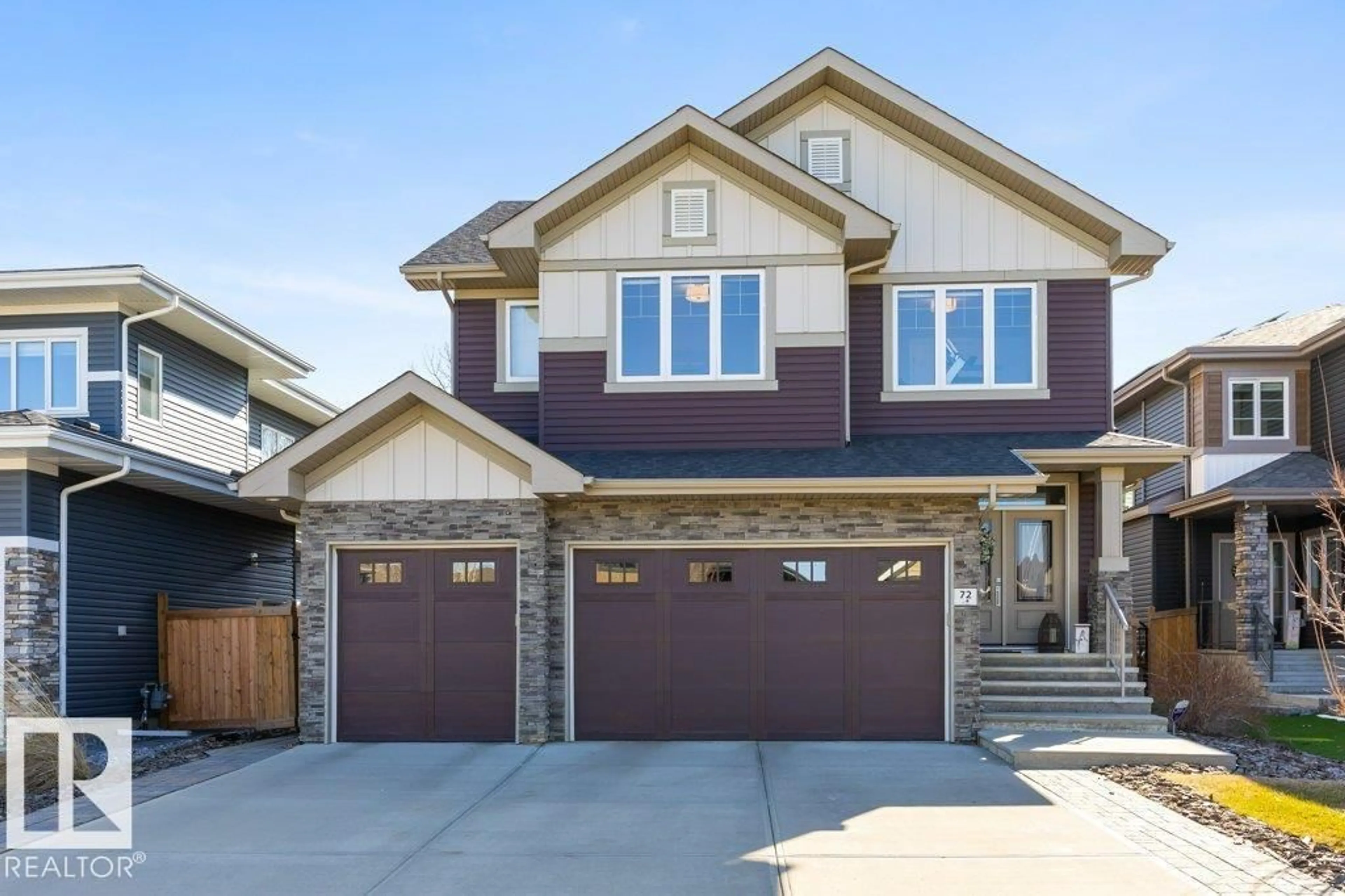 Home with vinyl exterior material, street for 72 ENCHANTED WAY, St. Albert Alberta T8N7R7