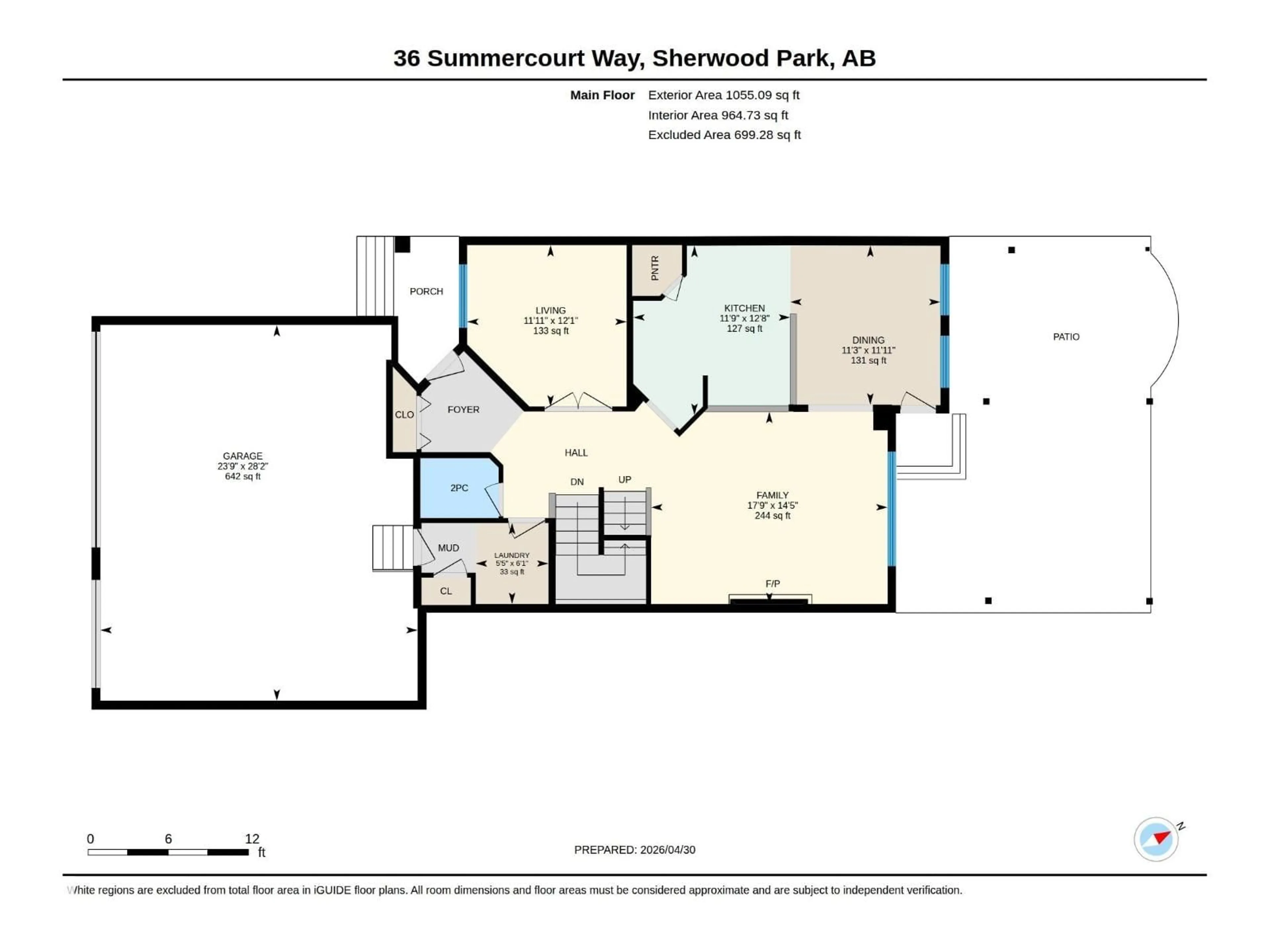 Floor plan for 36 SUMMERCOURT WY, Sherwood Park Alberta T8H2V8