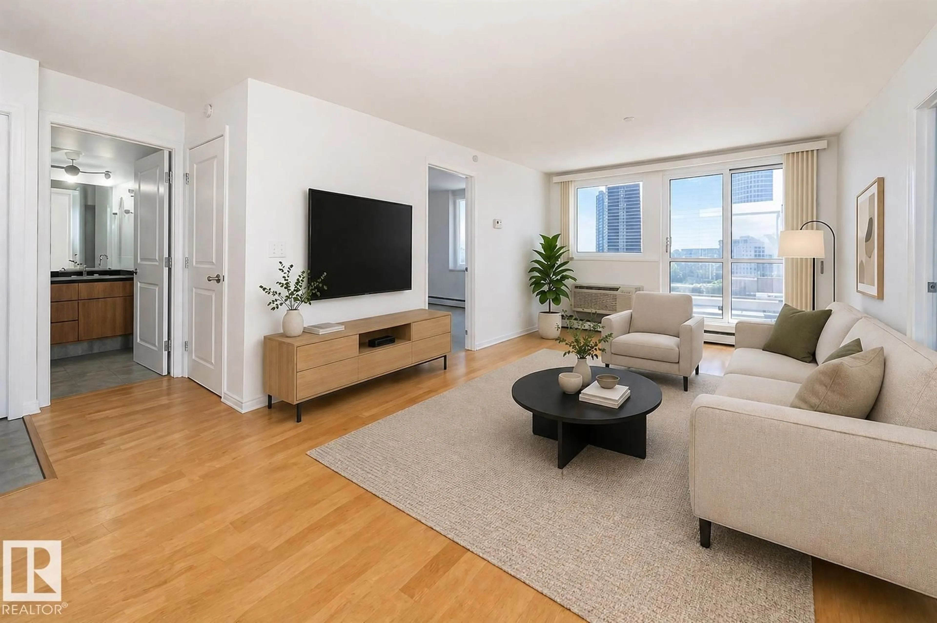 Living room with furniture, unknown for 1508 105 ST NW, Edmonton Alberta T5J5G3