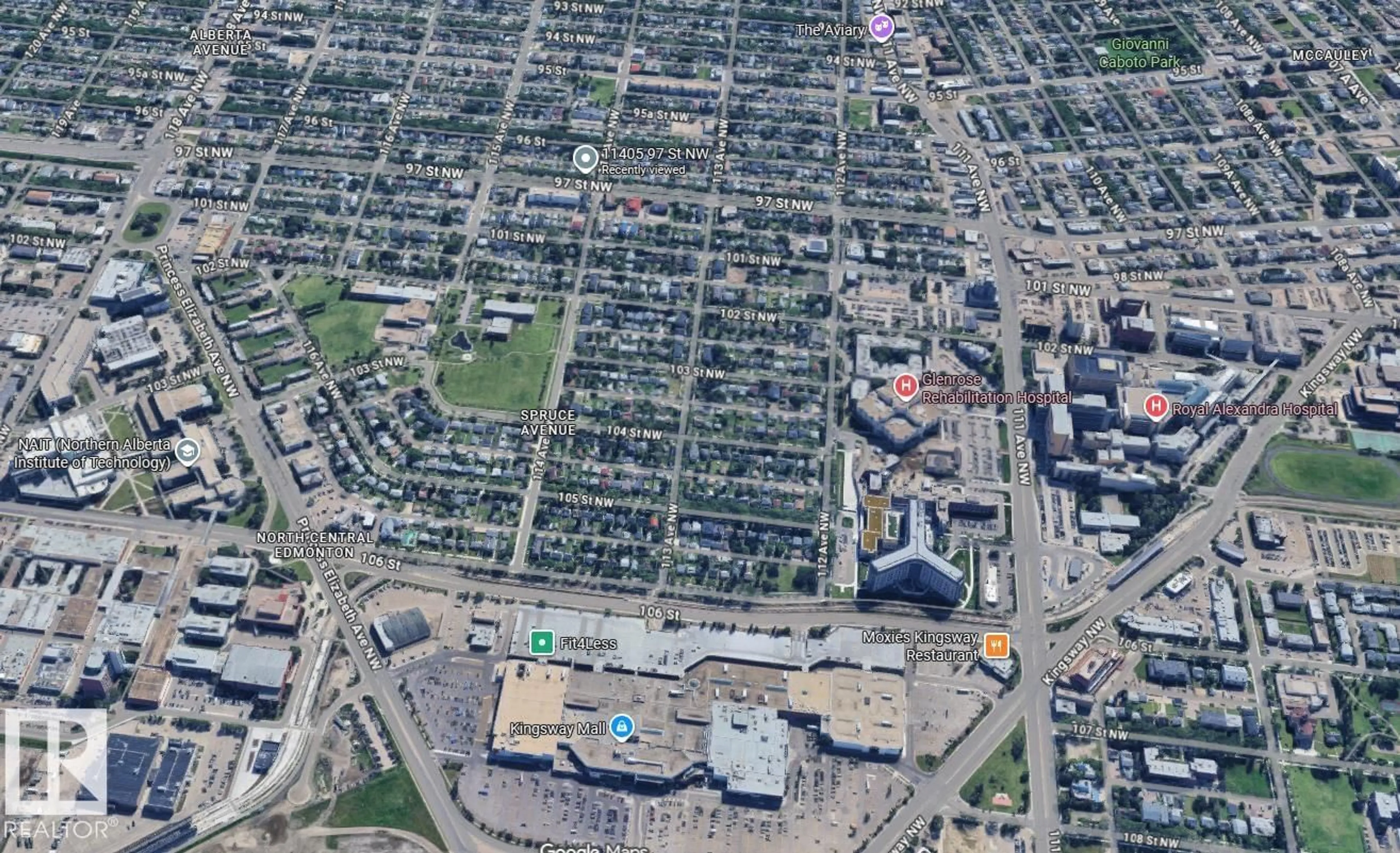 Picture of a map for NW - 11405 97 ST, Edmonton Alberta T5G1X6