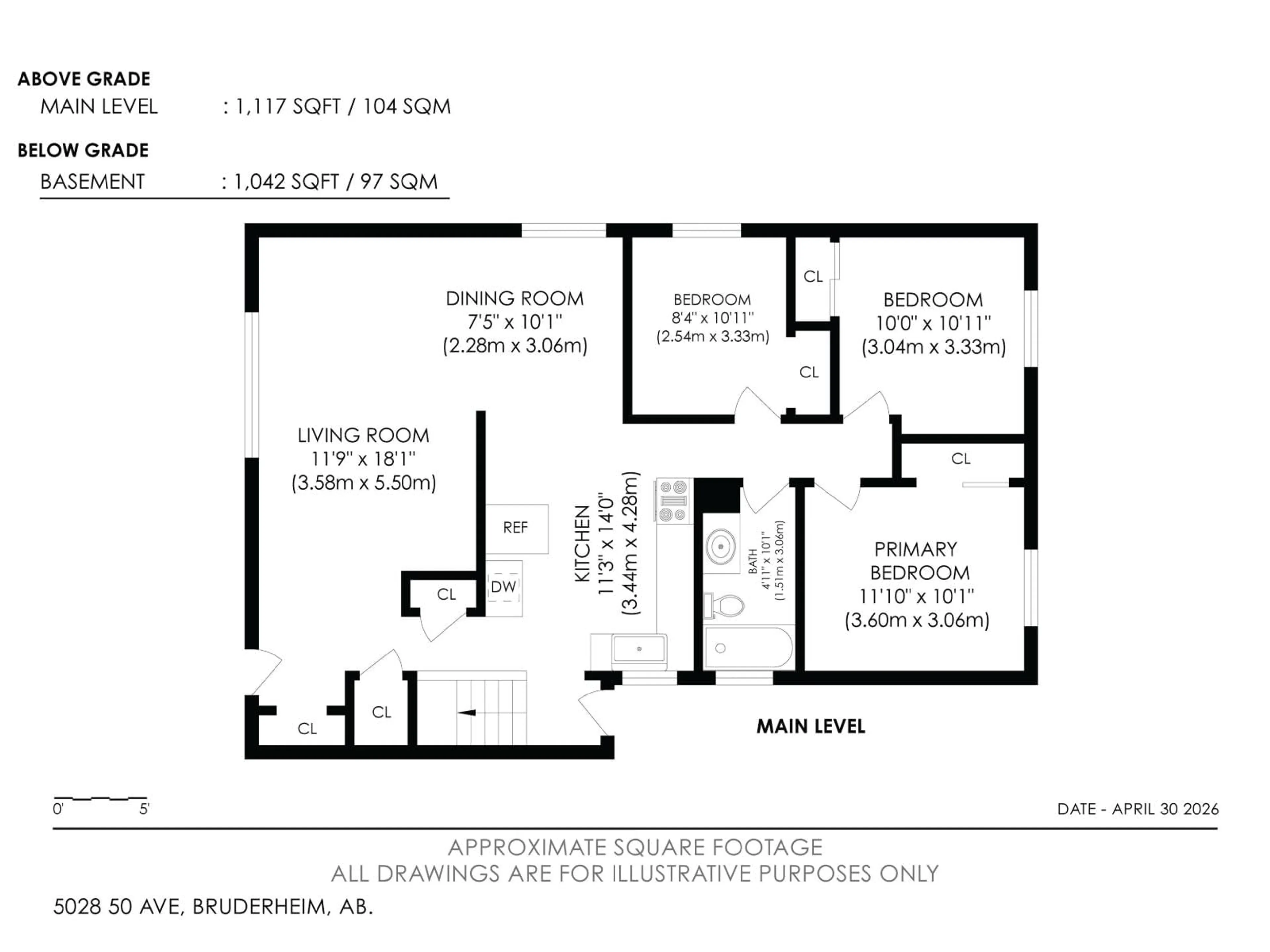Floor plan for 5028 50 AV, Bruderheim Alberta T0B0S0