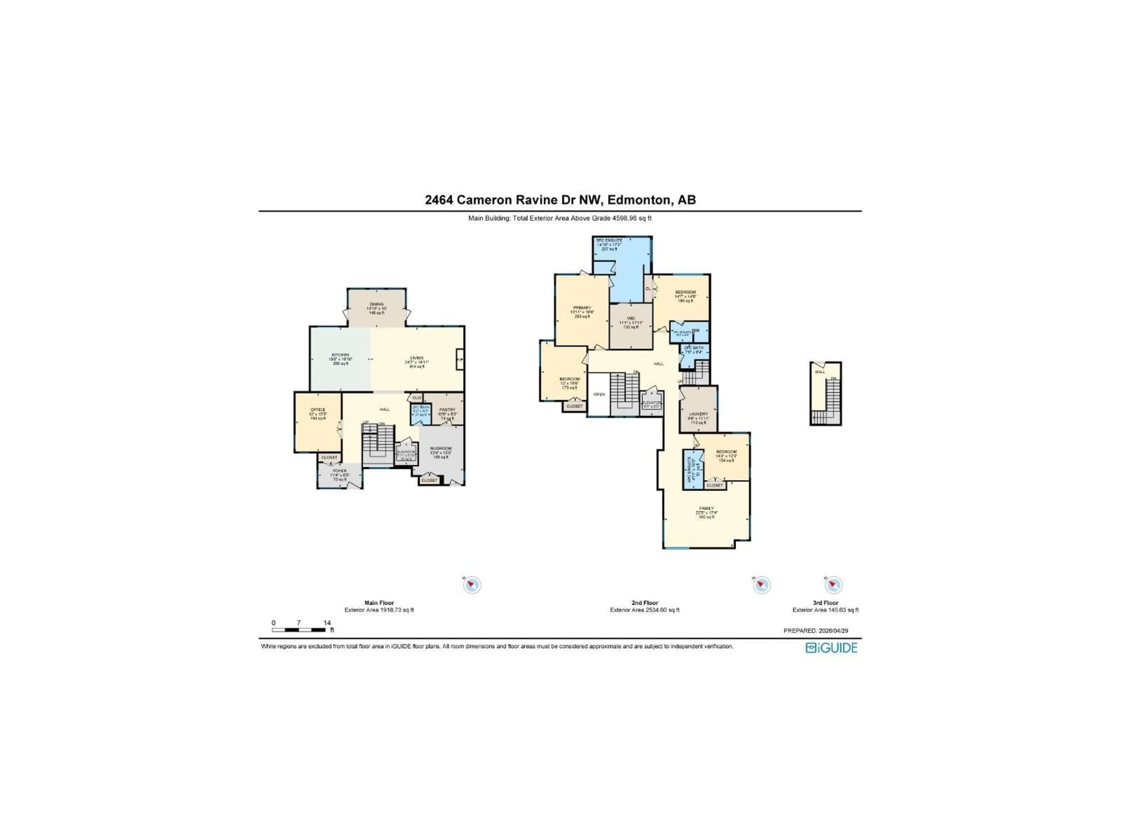 Floor plan for 2464 CAMERON RAVINE DR, Edmonton Alberta T6M0L3