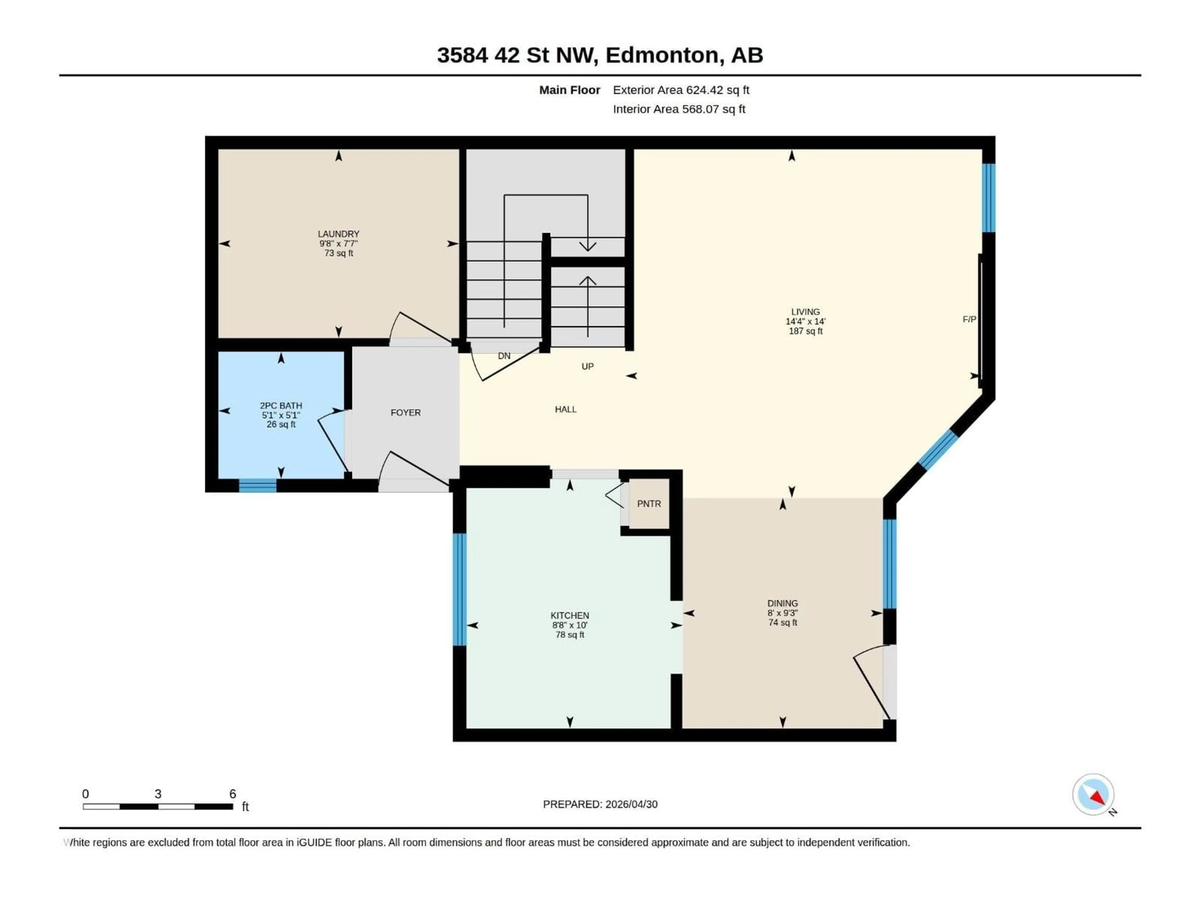 Floor plan for NW - 3584 42 ST, Edmonton Alberta T6L5A1