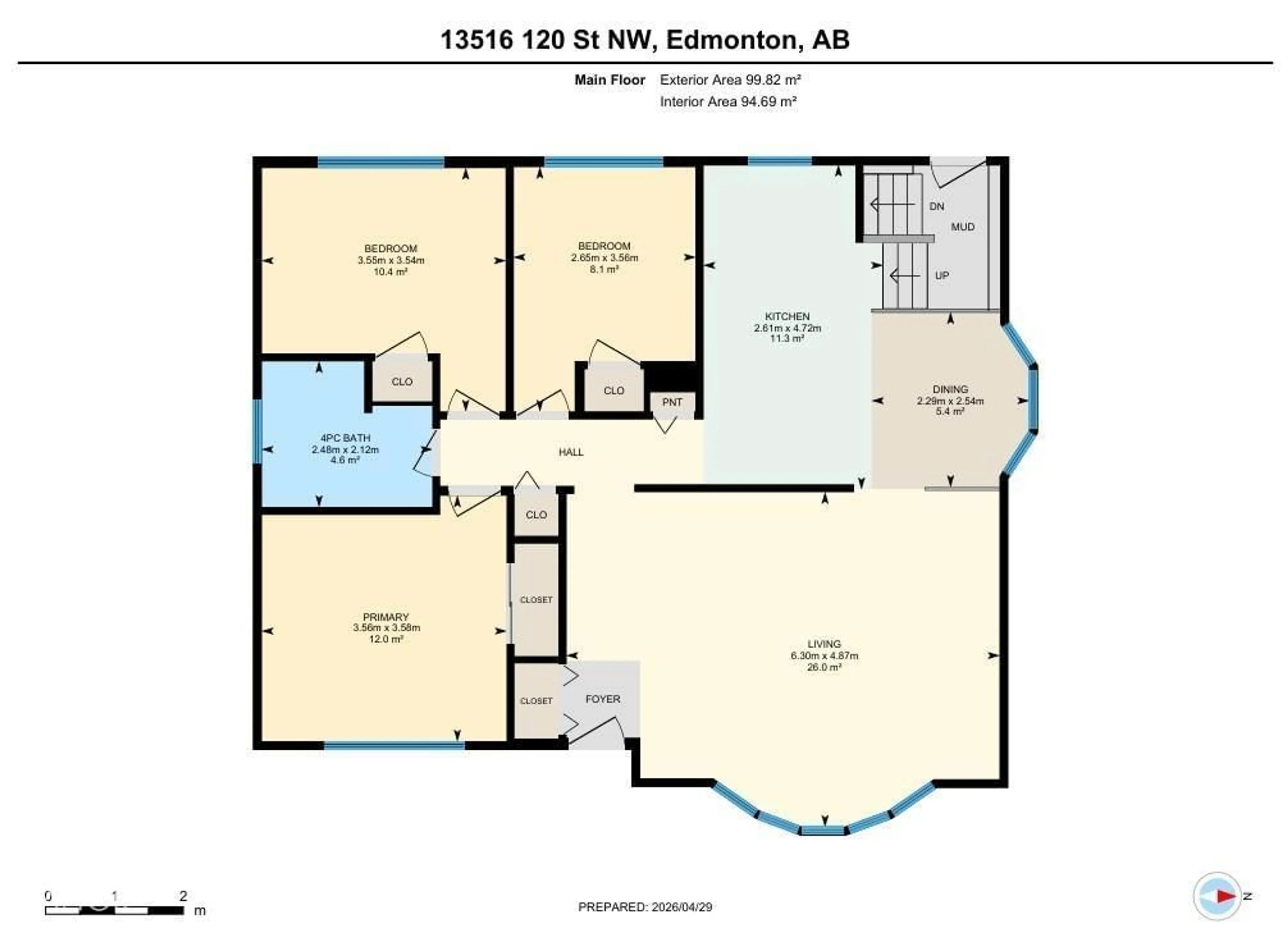 Floor plan for 13516 120 ST, Edmonton Alberta T5E5P7