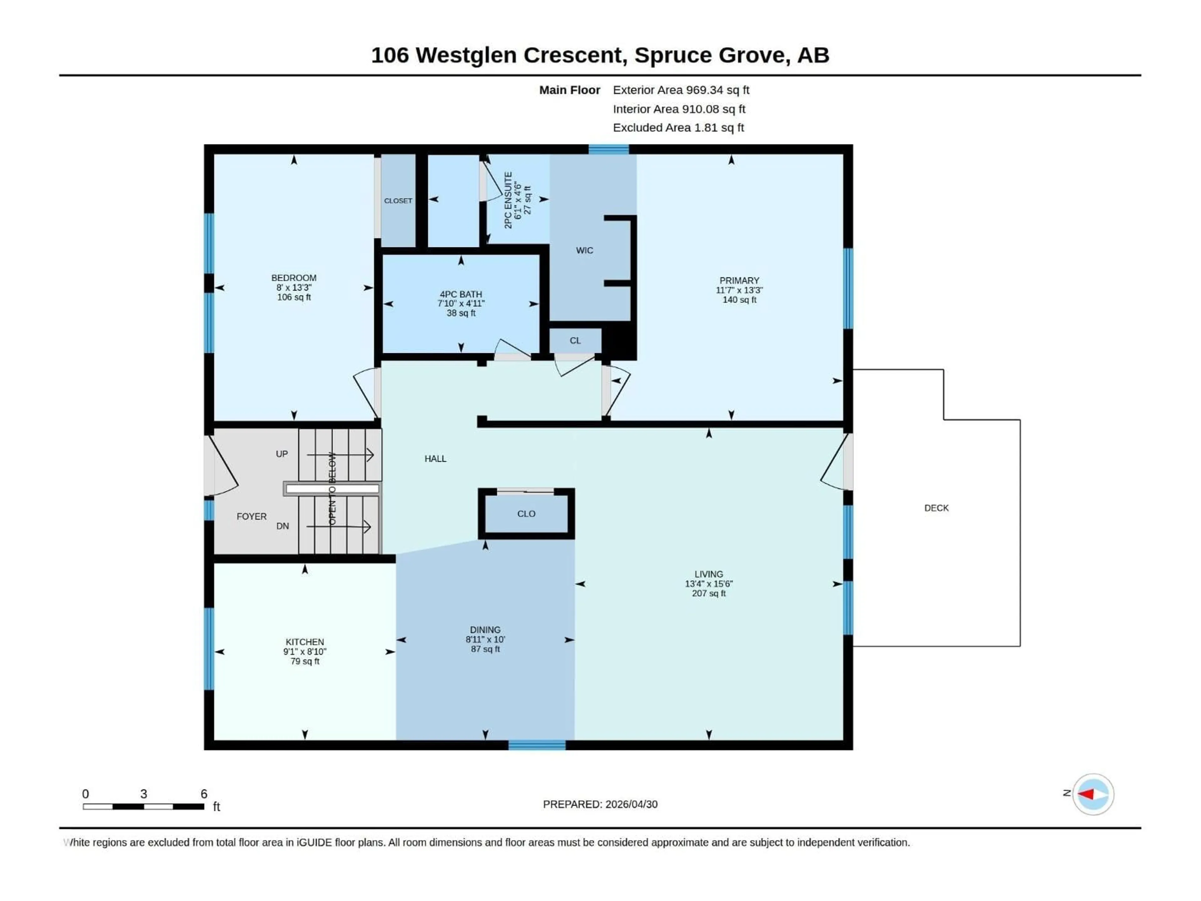 Floor plan for 106 WESTGLEN CR, Spruce Grove Alberta T7X1V7