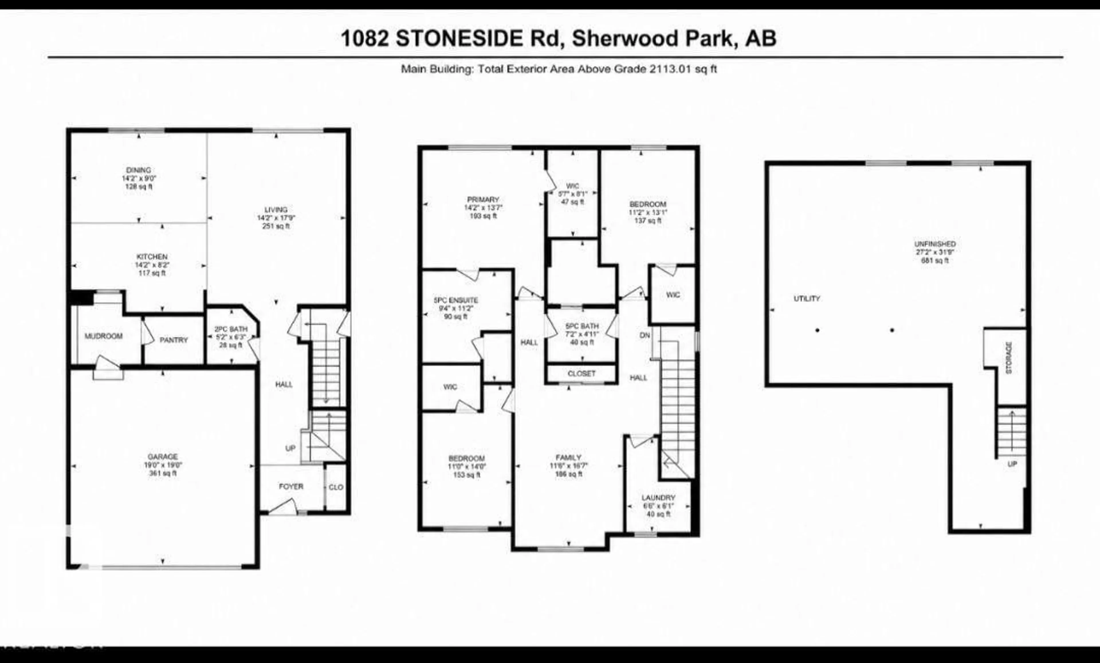 Floor plan for 1082 STONESIDE RD, Sherwood Park Alberta T8H3A1