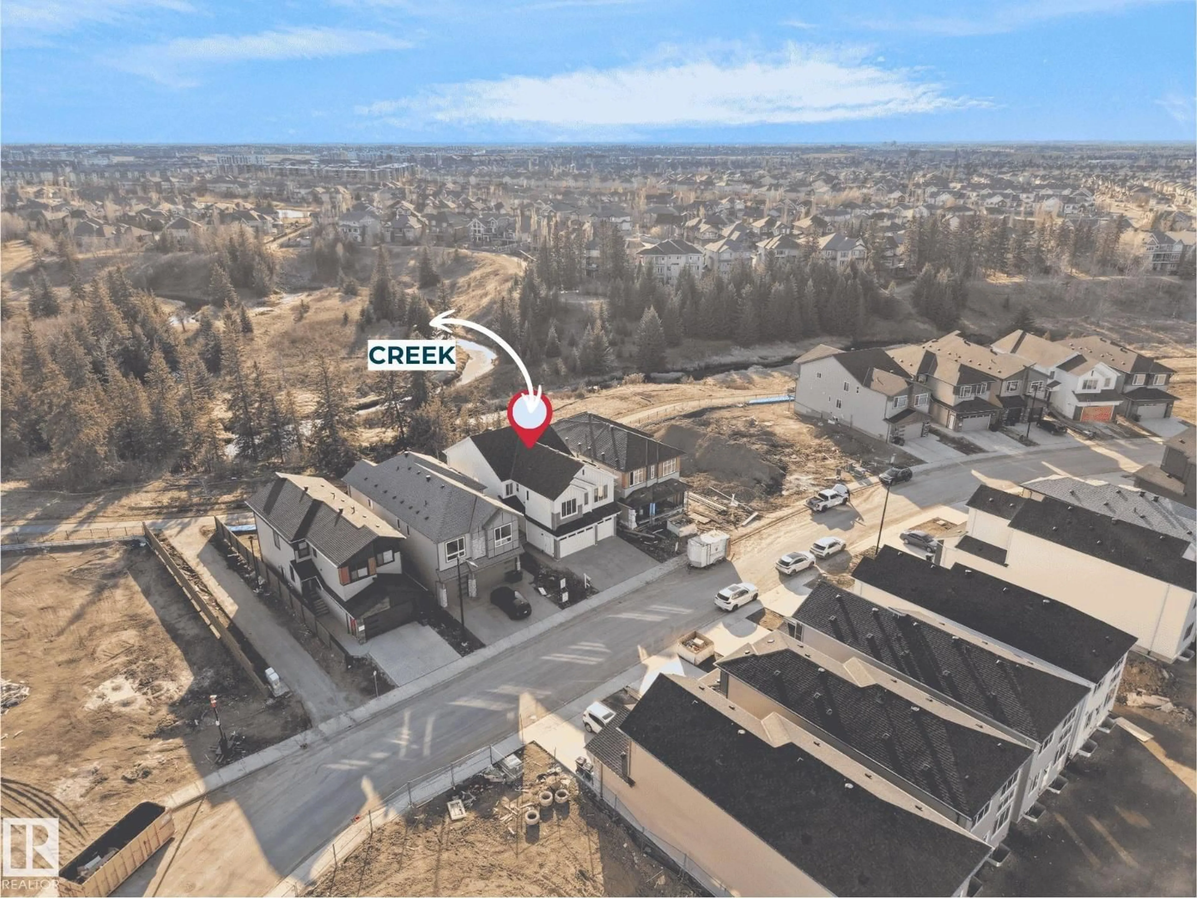 A pic from outside/outdoor area/front of a property/back of a property/a pic from drone, mountain view for 2070 COLLIP CR, Edmonton Alberta T6W5T5