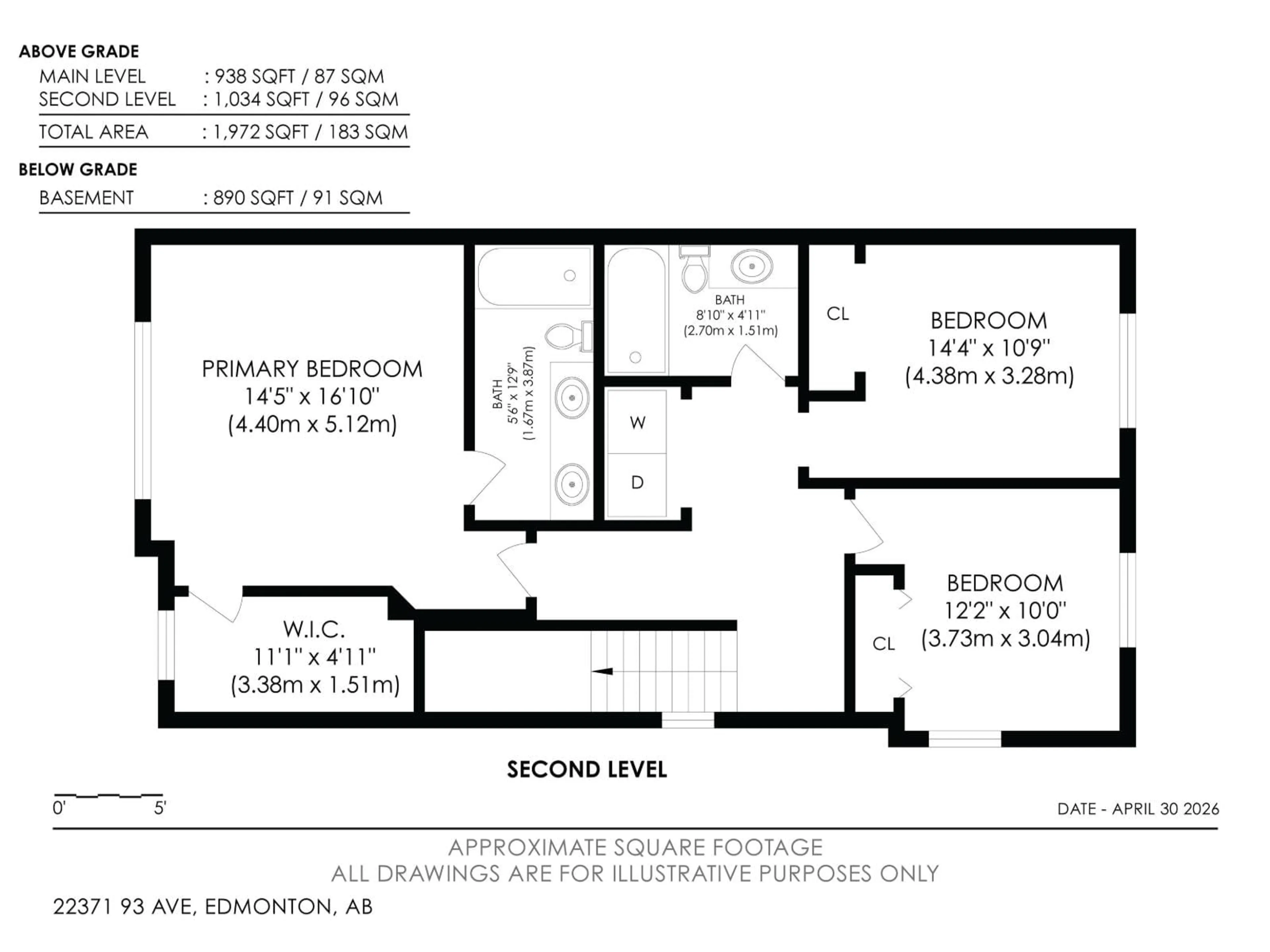 Floor plan for 22371 93 AV, Edmonton Alberta T5T7L9