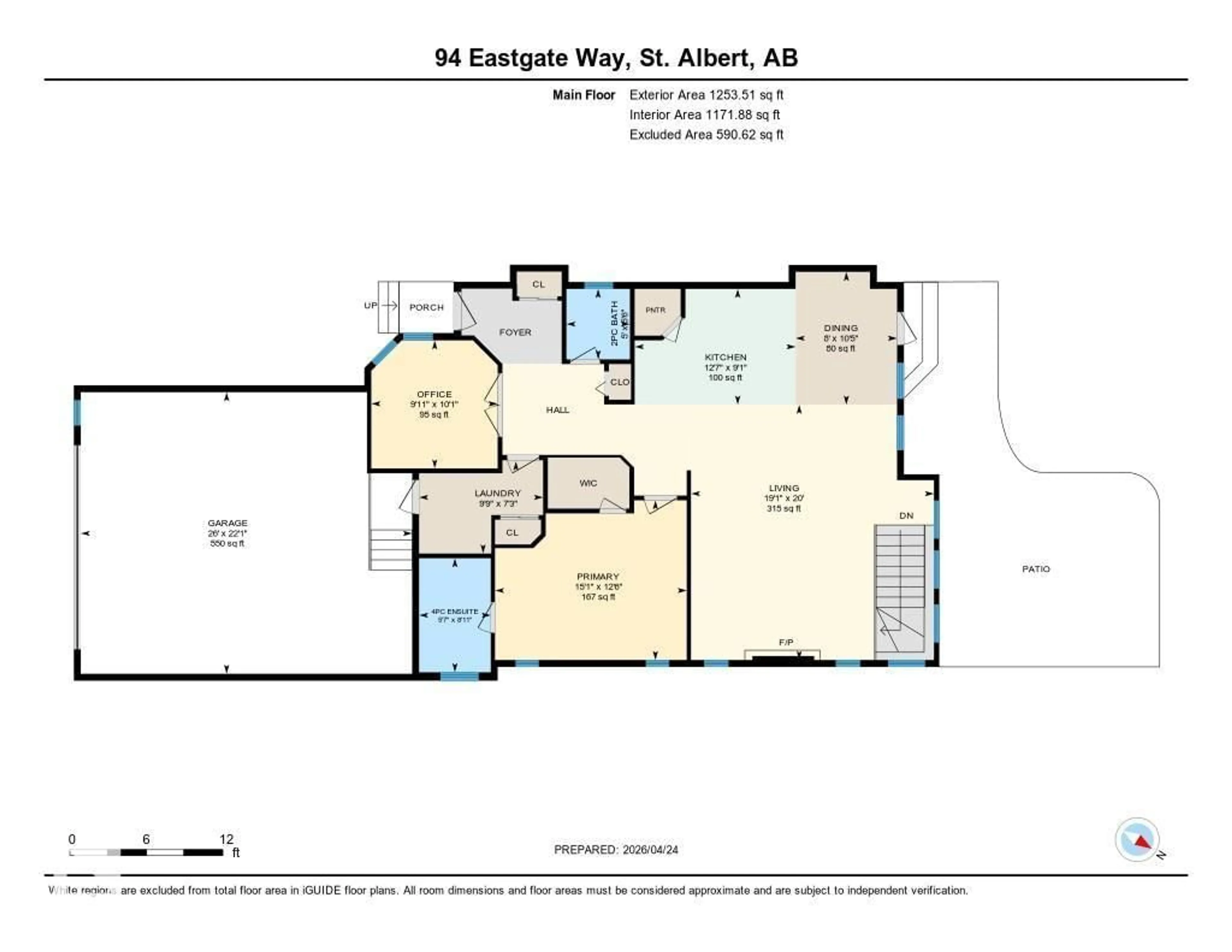 Floor plan for 94 EASTGATE WY, St. Albert Alberta T8N7K1