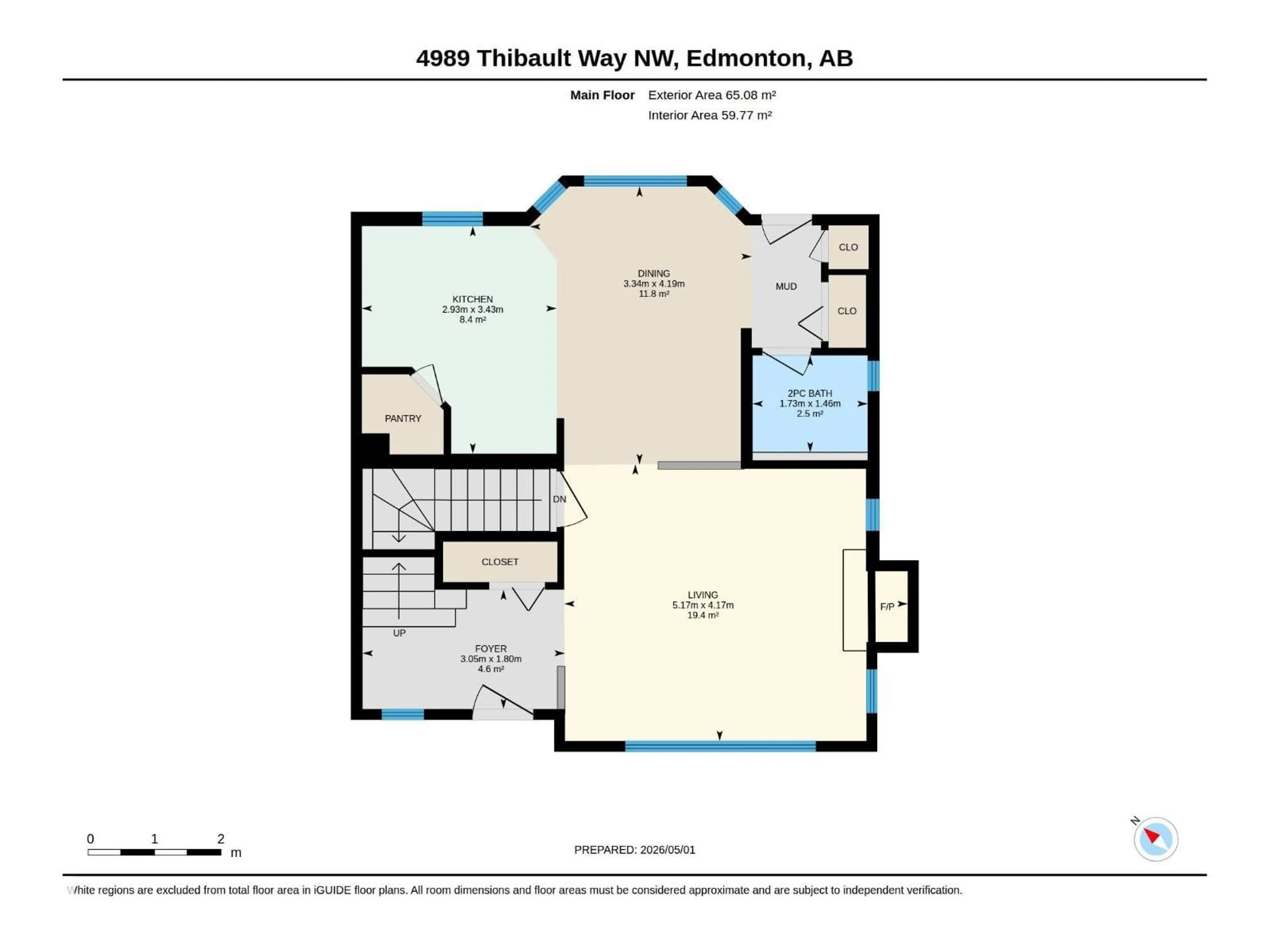 Floor plan for 4989 THIBAULT WY, Edmonton Alberta T6R0A4