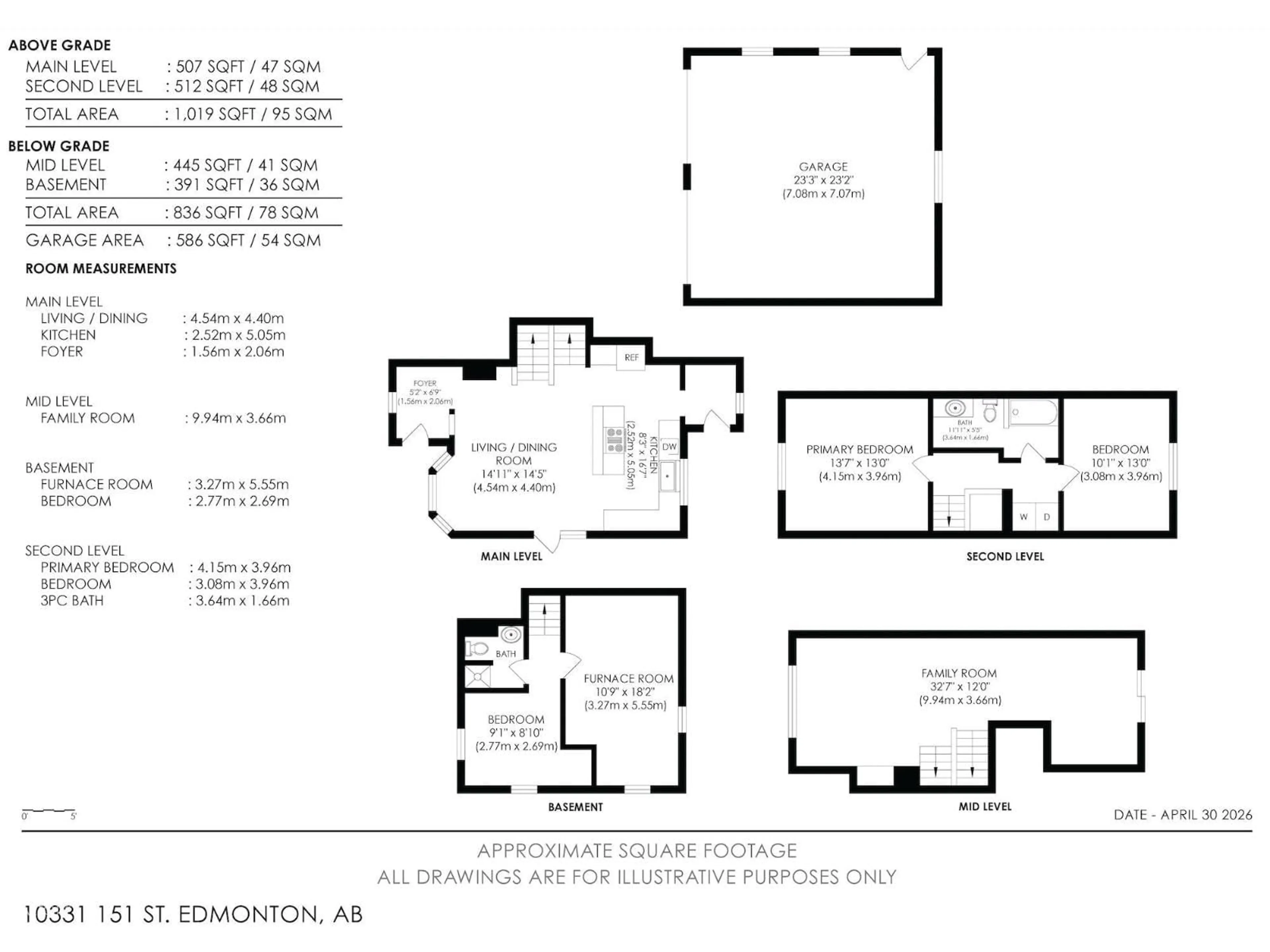 Floor plan for NW - 10331 151 ST, Edmonton Alberta T5P1T9