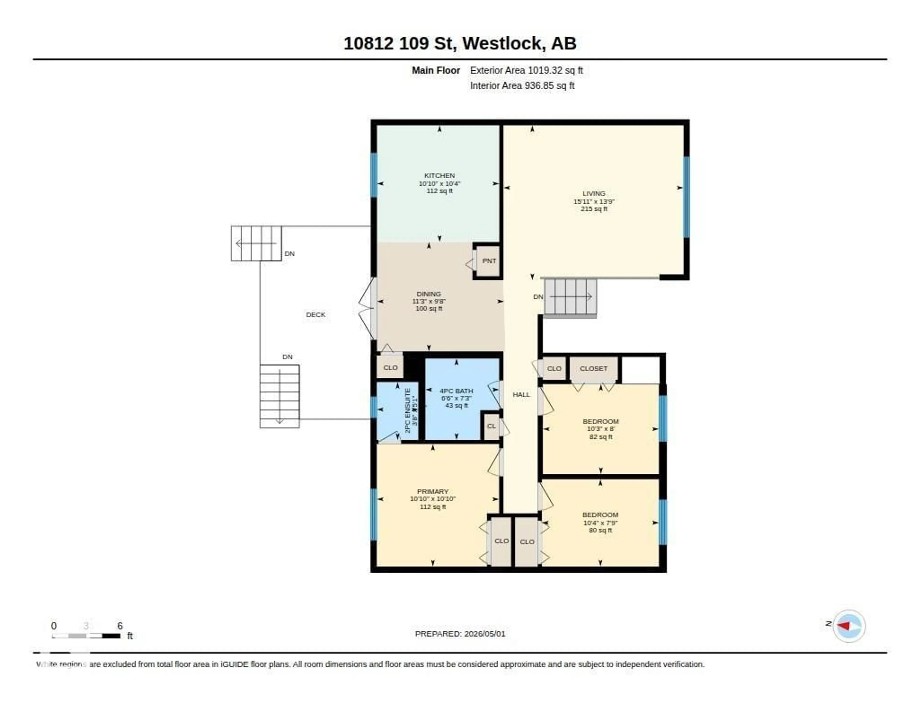 Floor plan for 10812 109 ST, Westlock Alberta T7P1C4