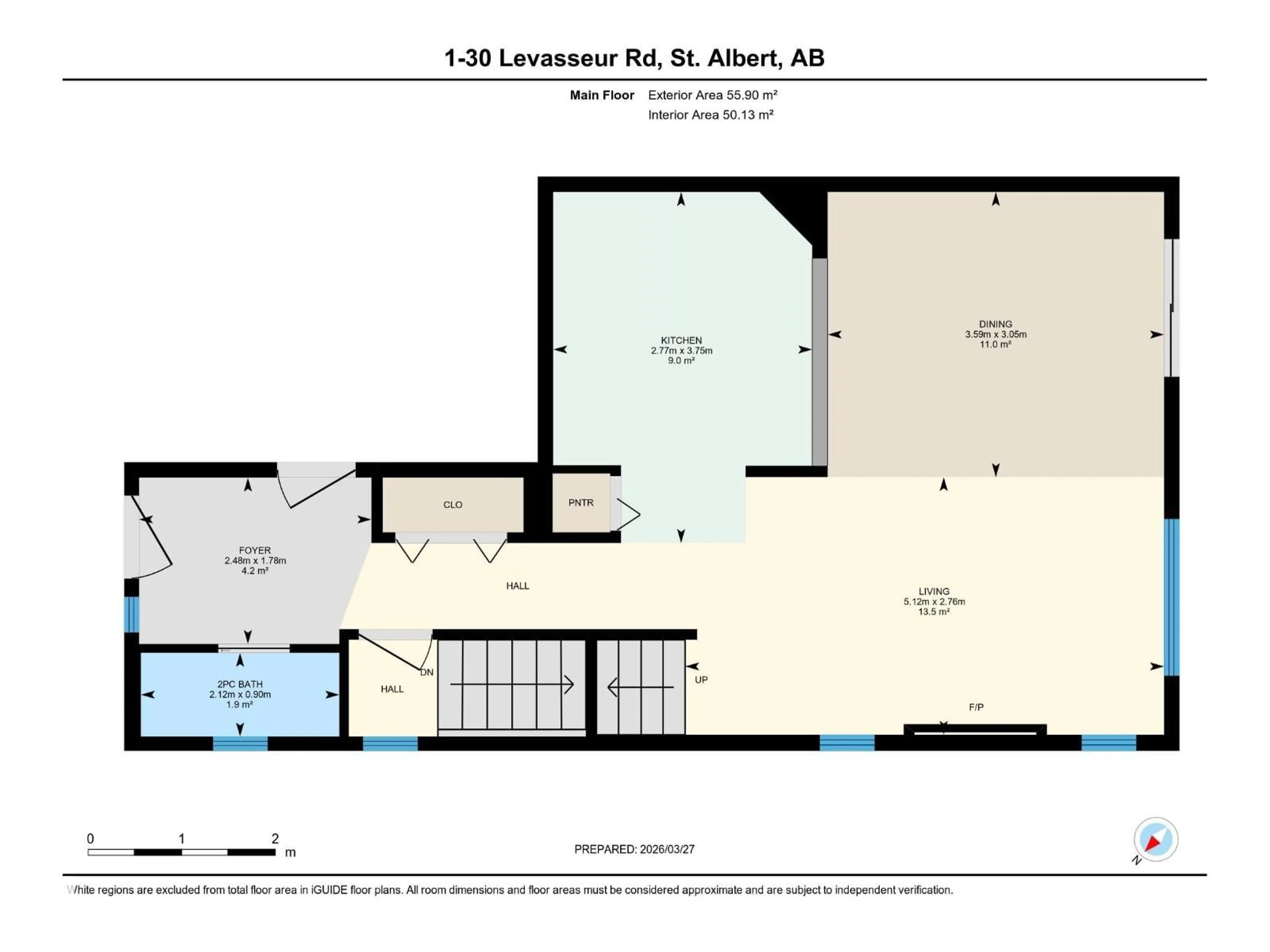 Floor plan for 30 - 1 LEVASSEUR RD, St. Albert Alberta T8N7A6