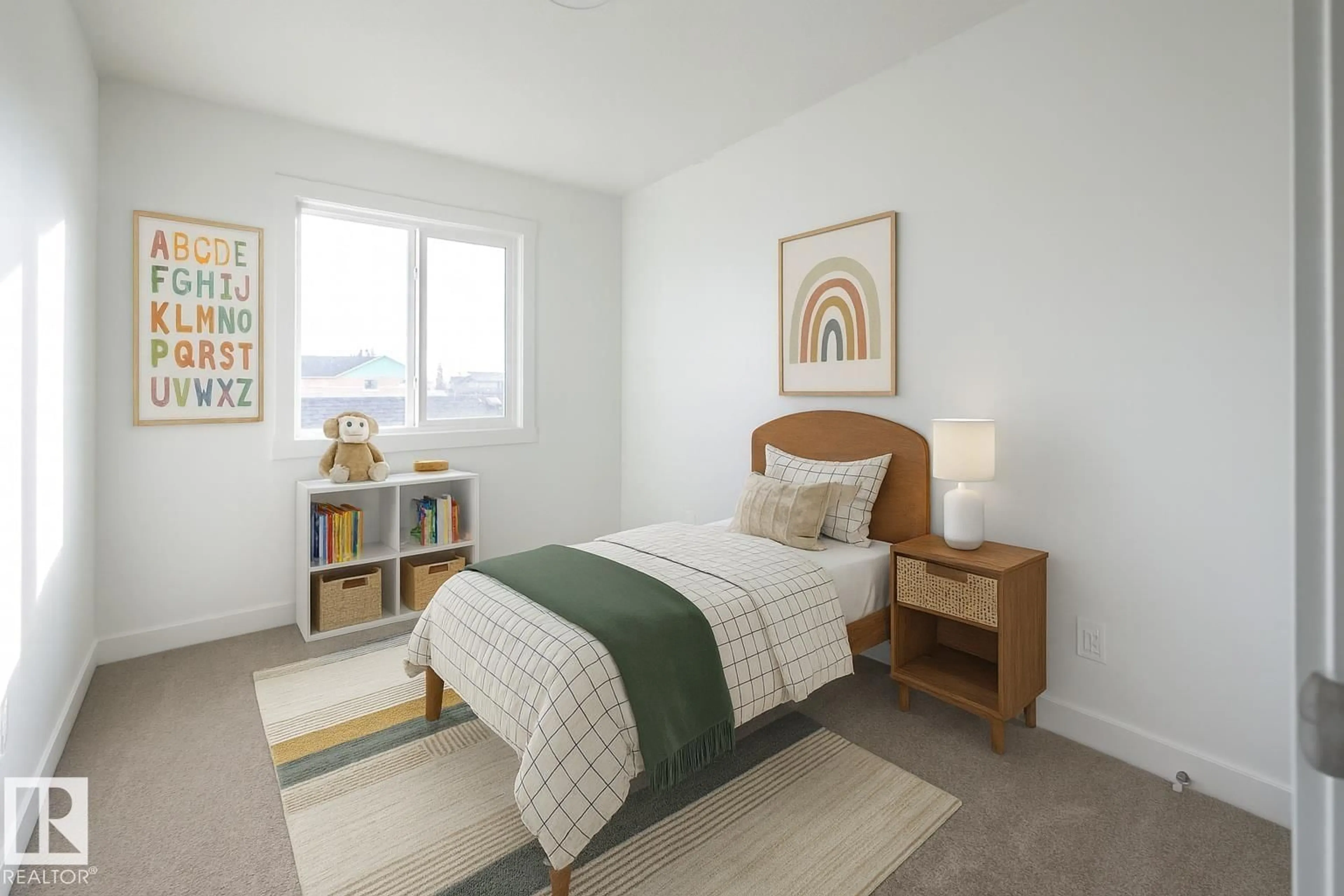 Bedroom with bed, unknown for 5230 SCHONSEE DR, Edmonton Alberta T5Z0M5