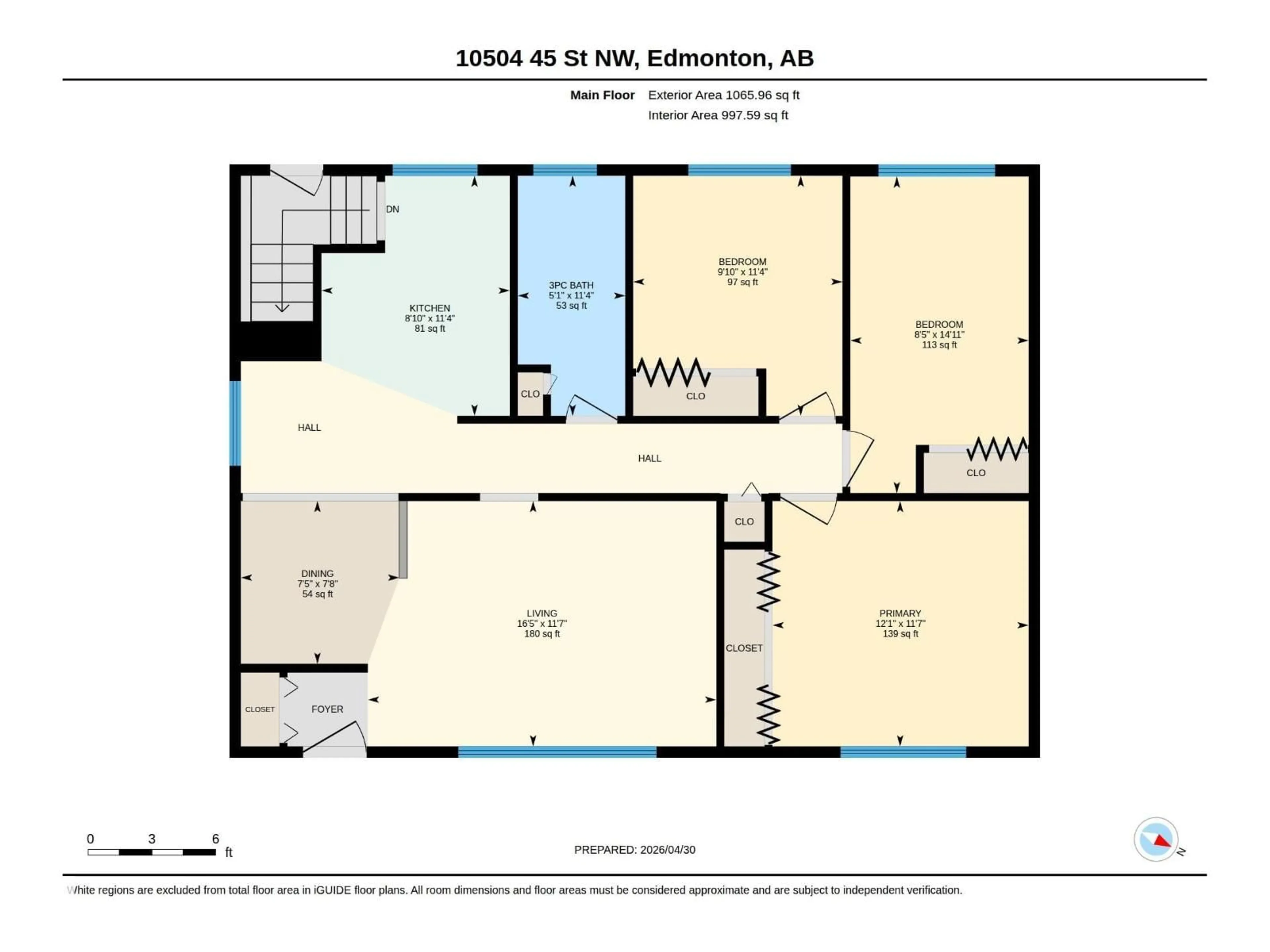 Floor plan for 10504 45 ST, Edmonton Alberta T6A1X3