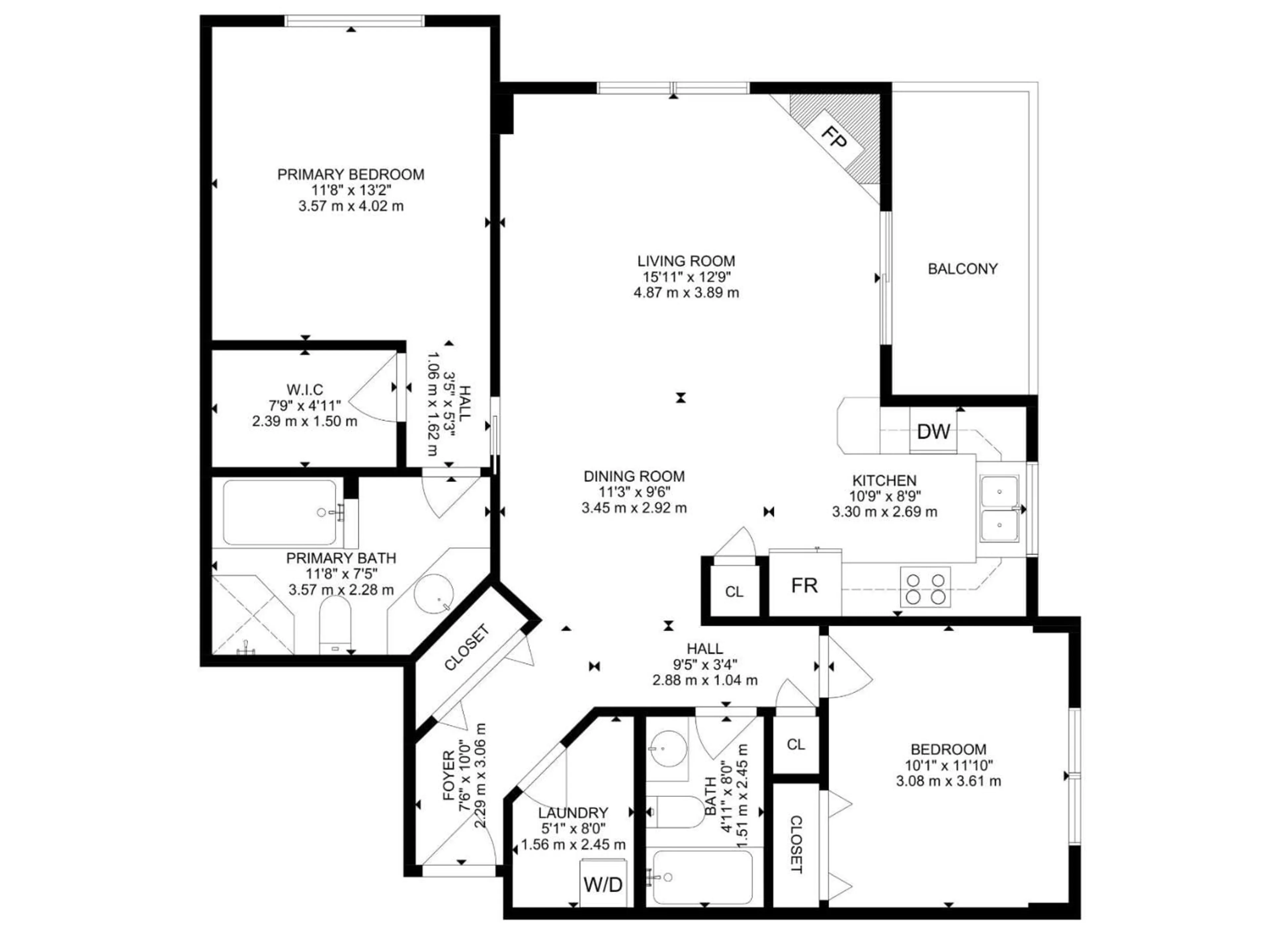 Floor plan for 609 10142 111 ST NW, Edmonton Alberta T5K1K6