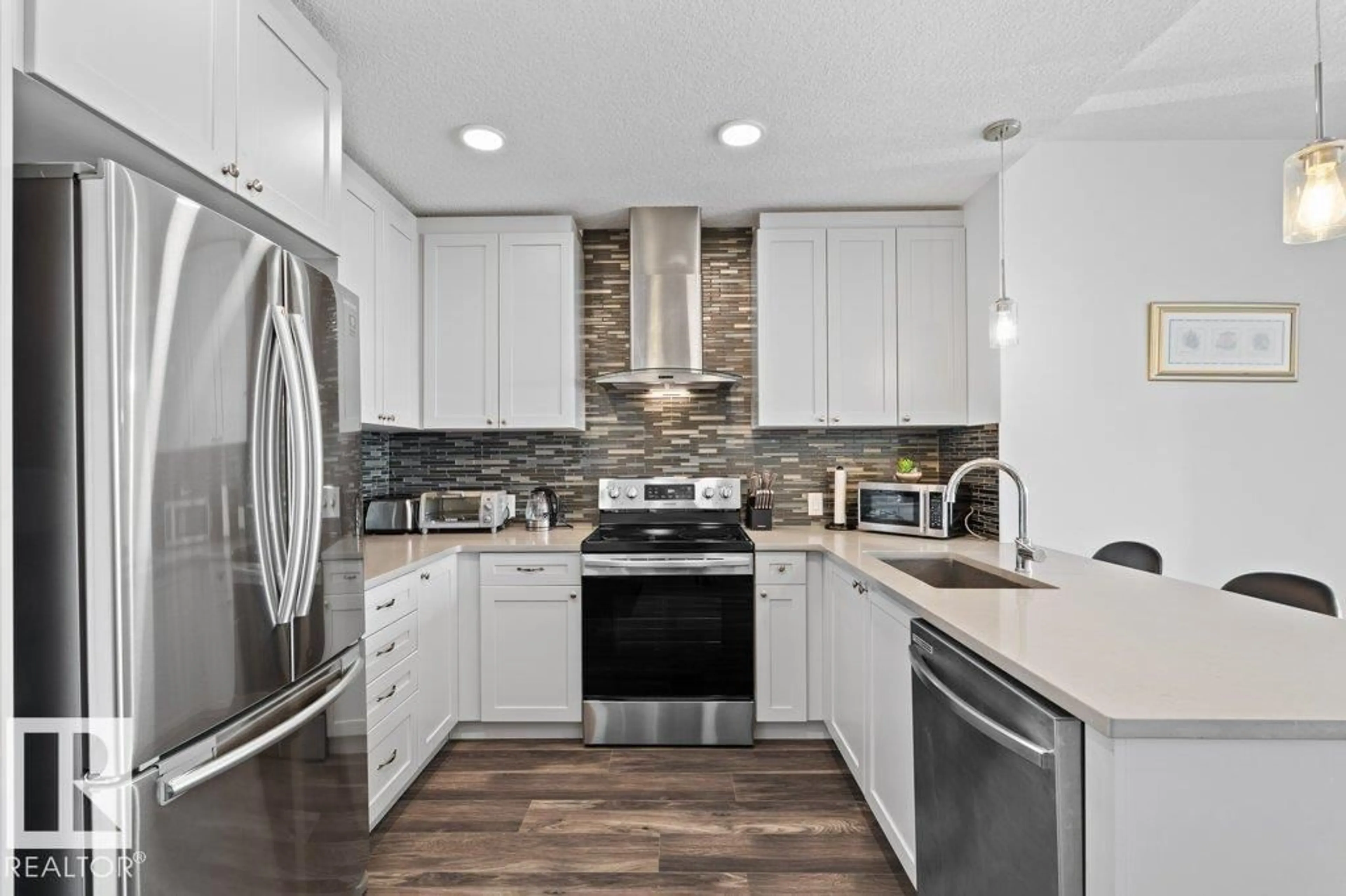 Contemporary kitchen, ceramic/tile floor for #318 - 1316 WINDERMERE WY, Edmonton Alberta T6W2J3