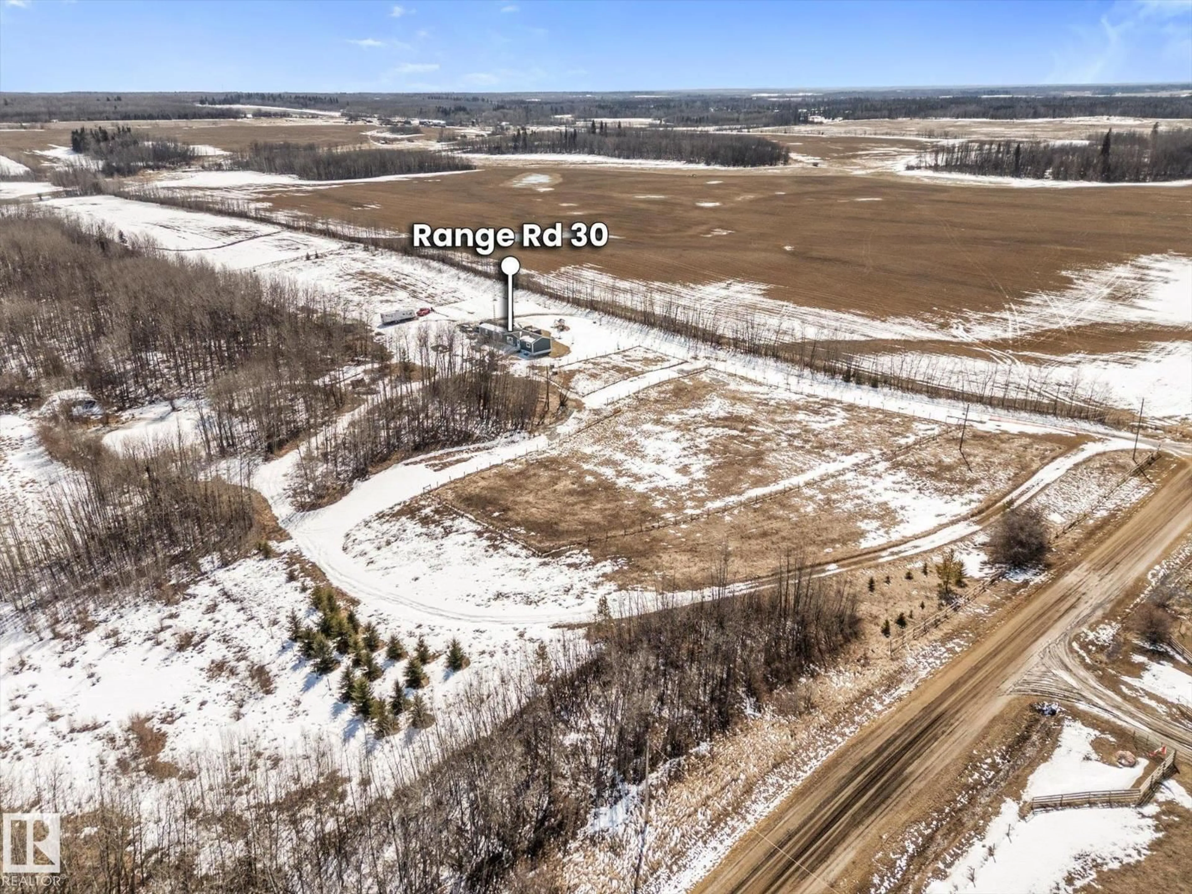 A pic from outside/outdoor area/front of a property/back of a property/a pic from drone, forest/trees view for 56217 RGE ROAD 30, Rural Lac Ste. Anne County Alberta T0E0A1
