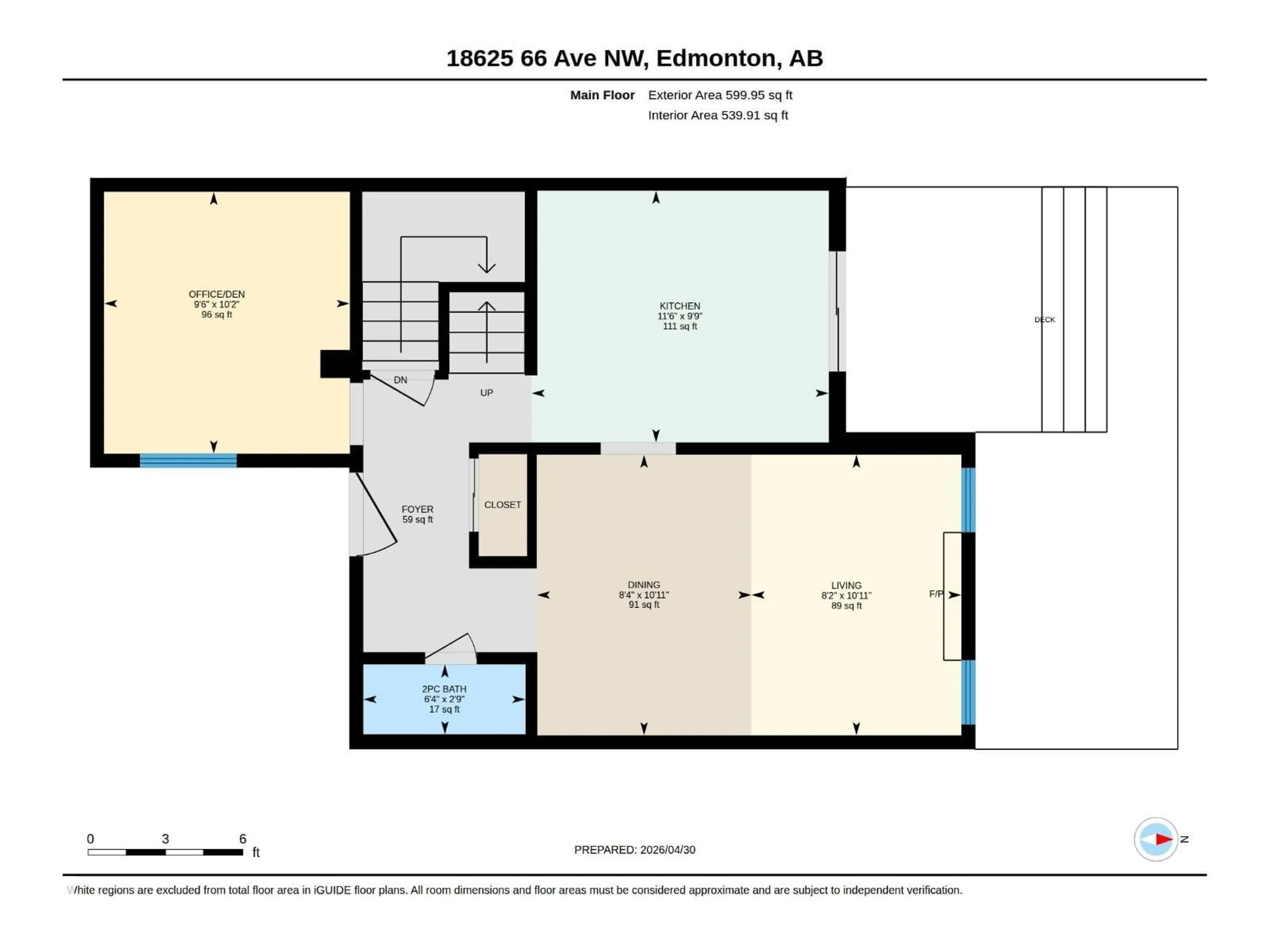 Floor plan for NW - 18625 66 AV, Edmonton Alberta T5T2M3