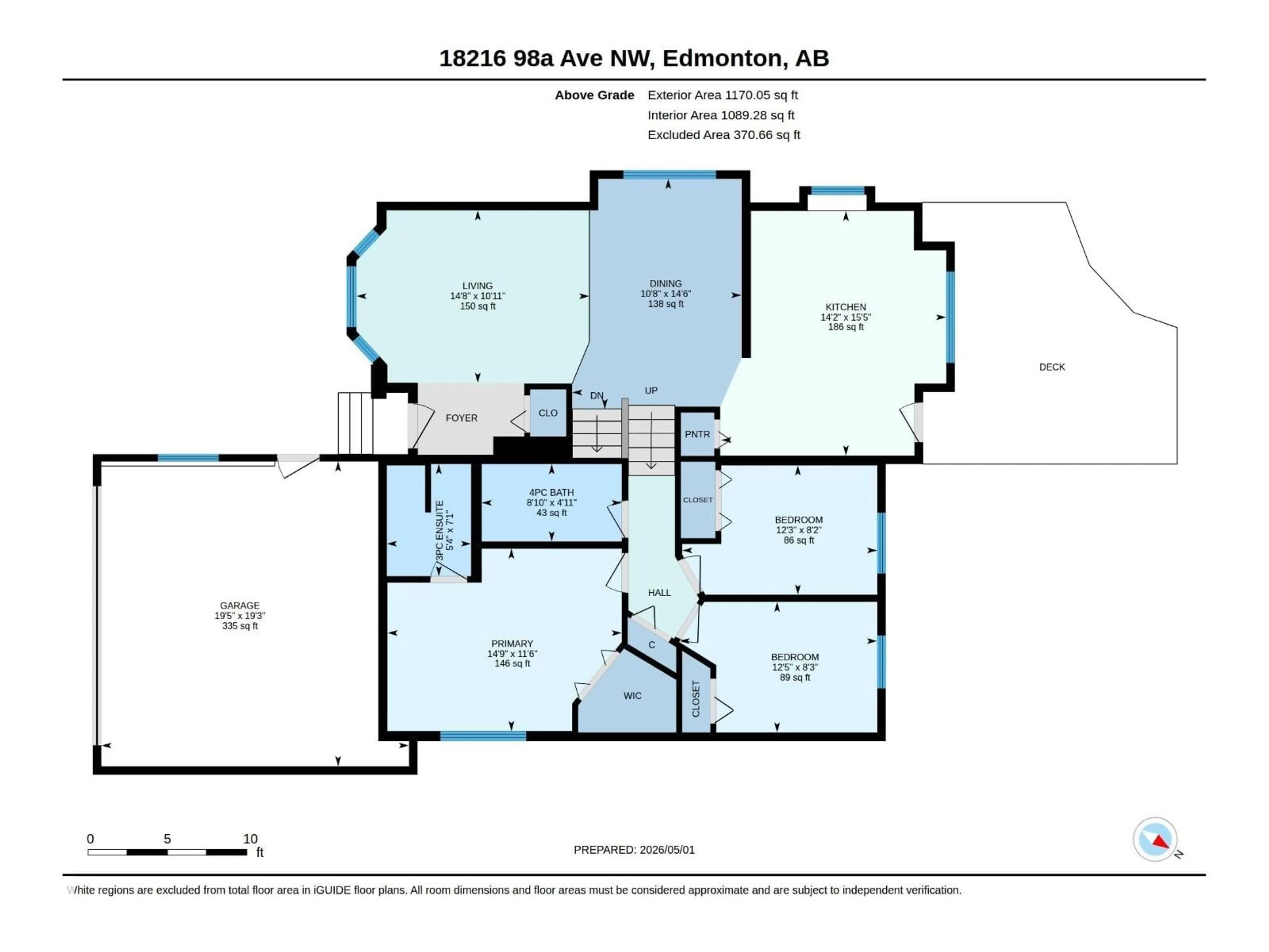Floor plan for 18216 98A AV, Edmonton Alberta T5T4T6