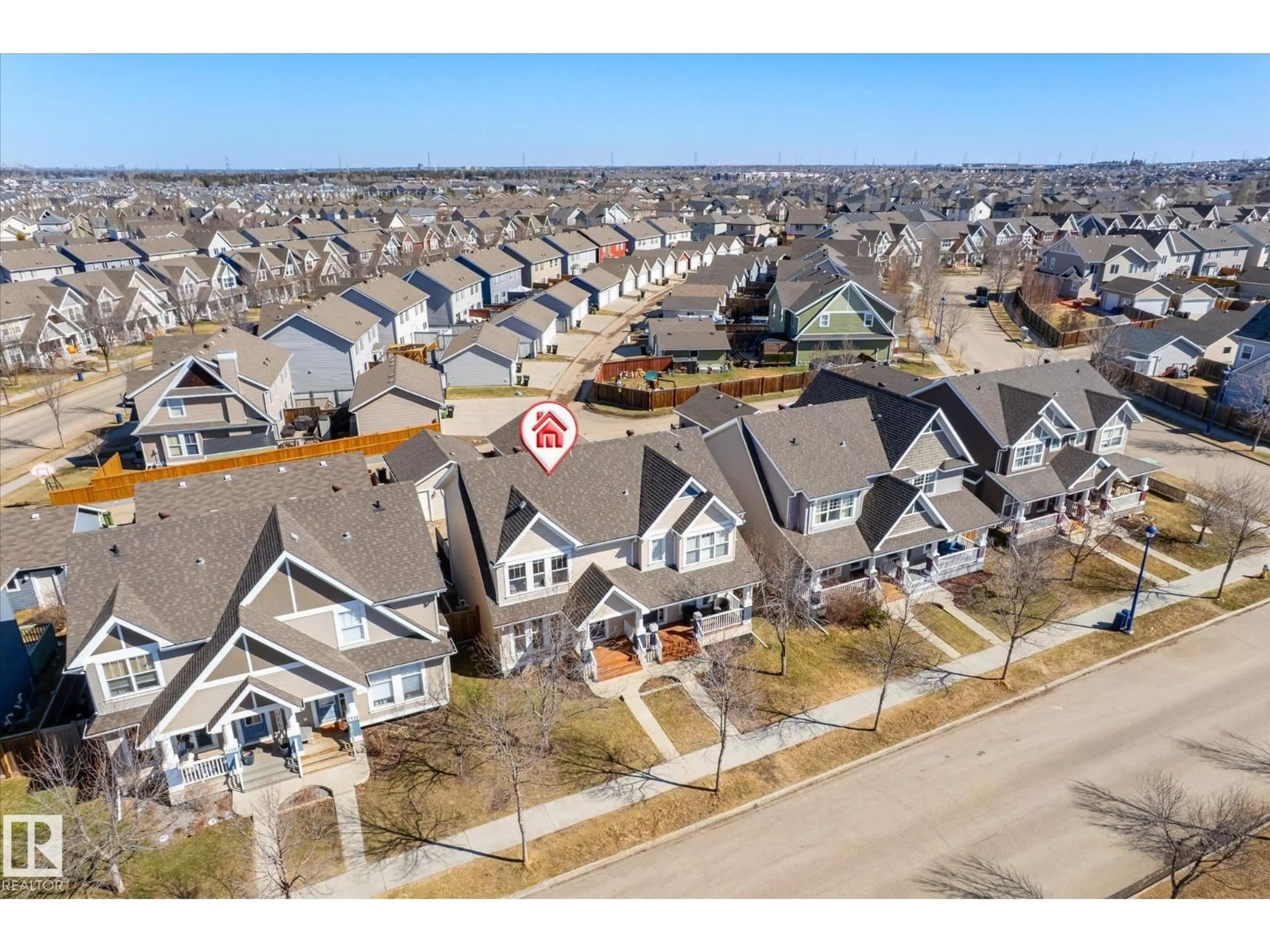 A pic from outside/outdoor area/front of a property/back of a property/a pic from drone, street for 7114 22 AV, Edmonton Alberta T6X0T8