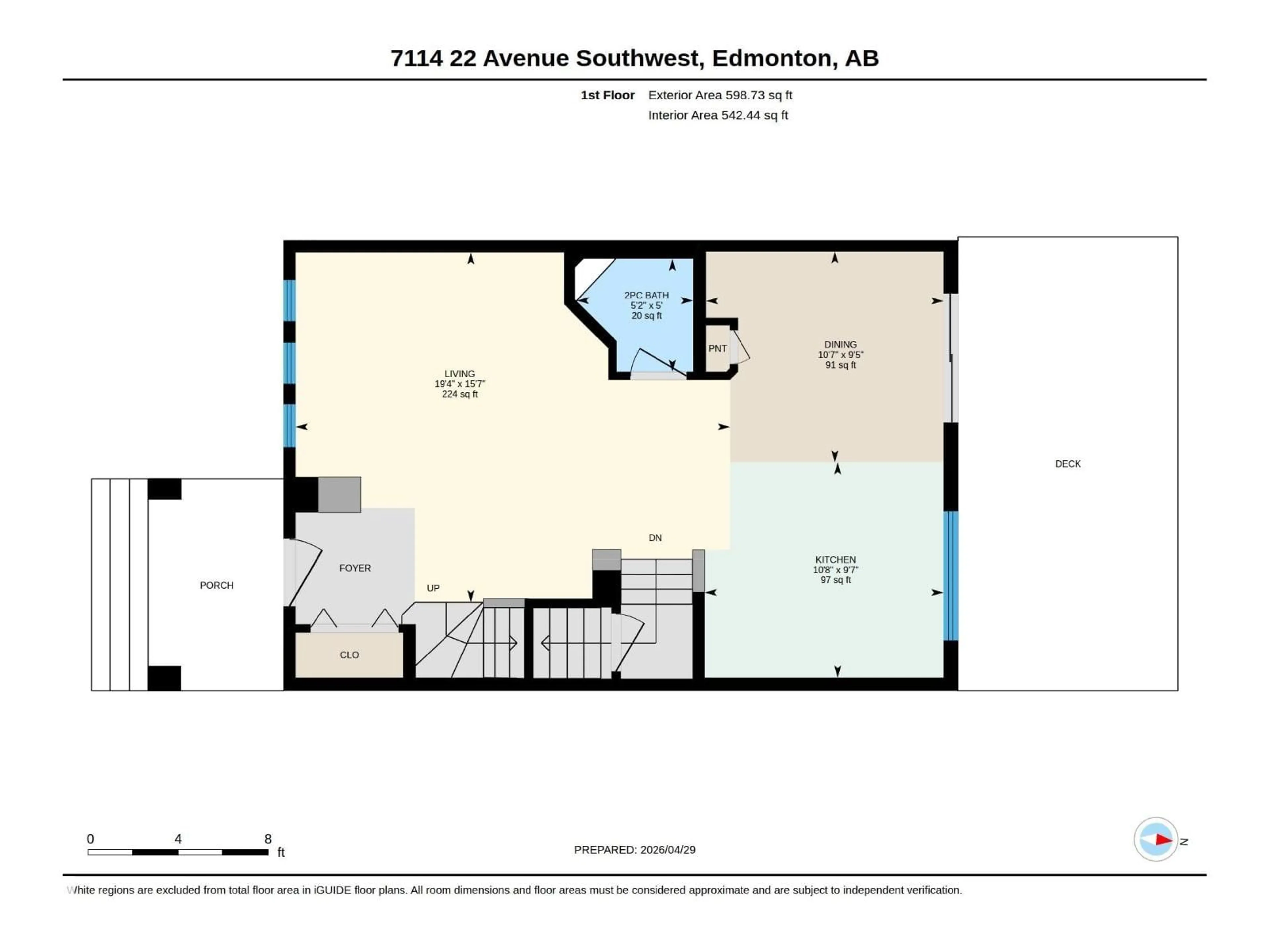 Floor plan for 7114 22 AV, Edmonton Alberta T6X0T8