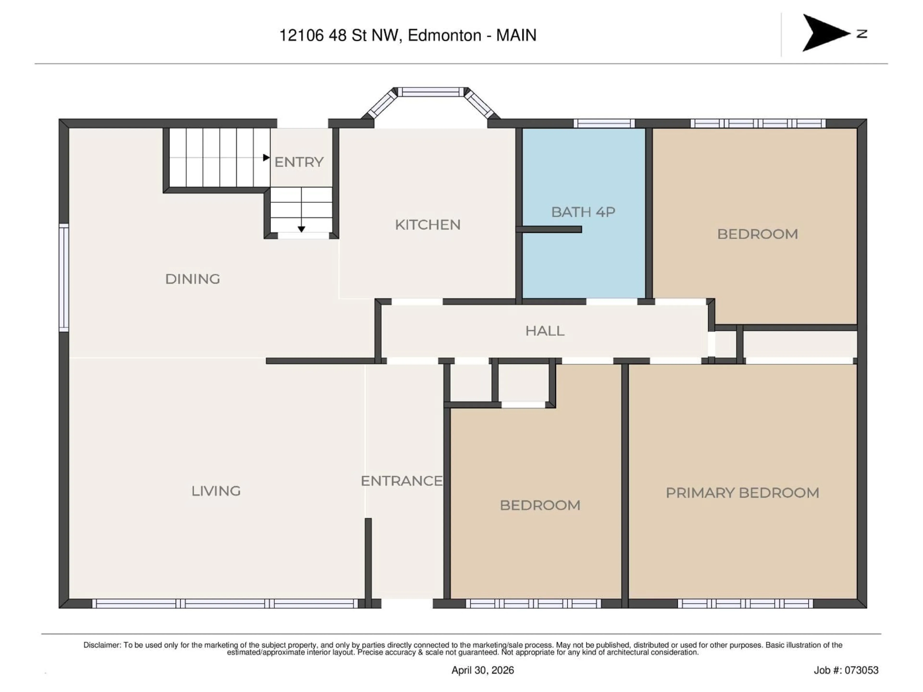 Floor plan for NW - 12106 48 ST, Edmonton Alberta T5W2Z2