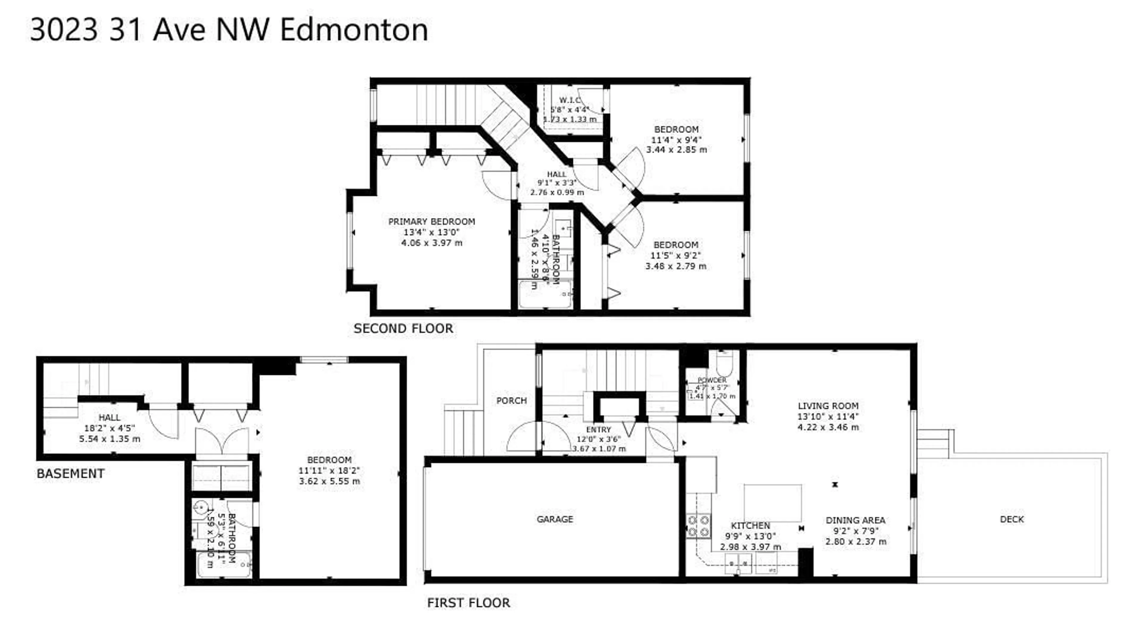 Floor plan for 3023 31 AV, Edmonton Alberta T6T1W9