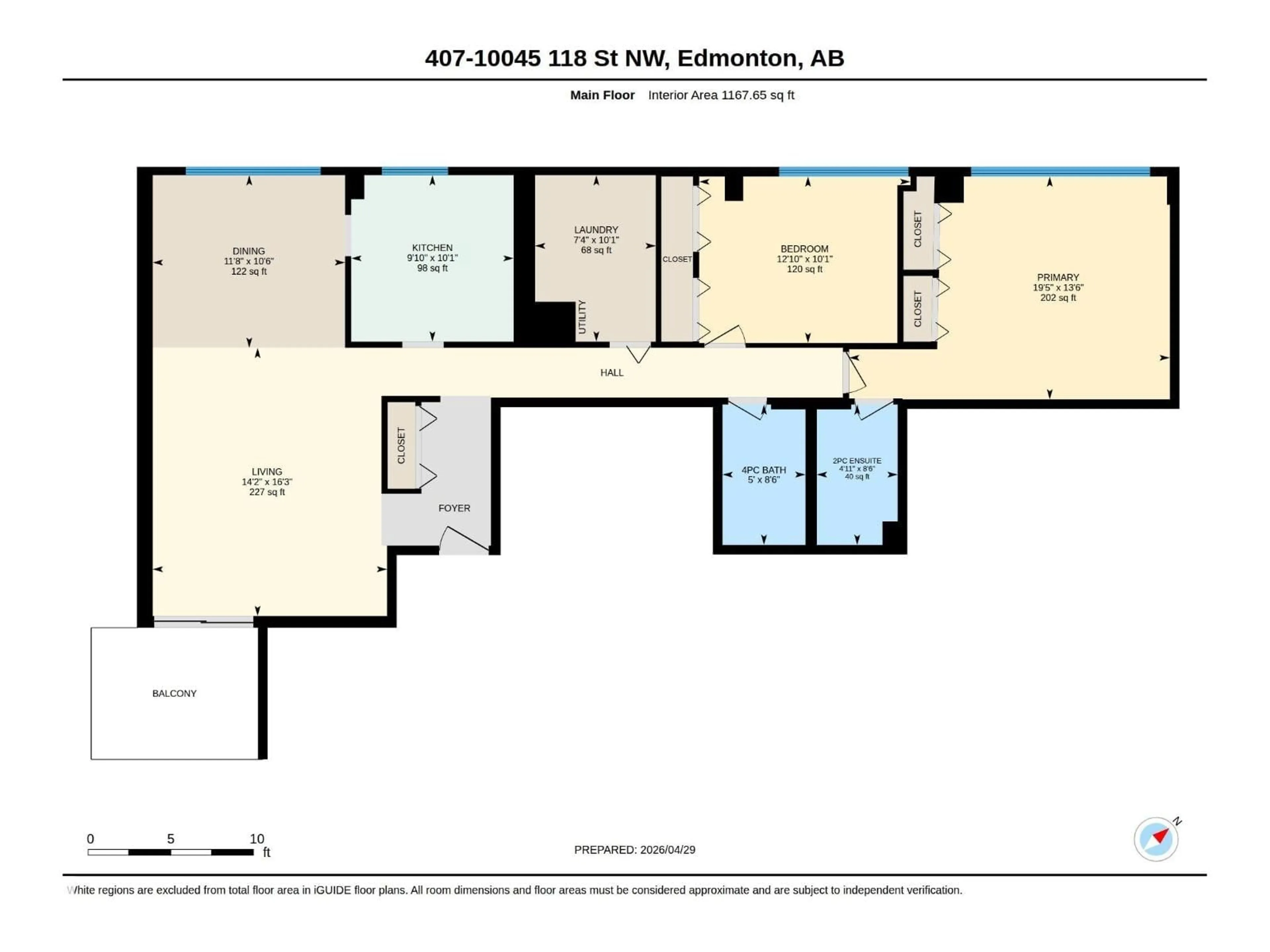 Floor plan for #407 - 10045 118 ST, Edmonton Alberta T5K2K2