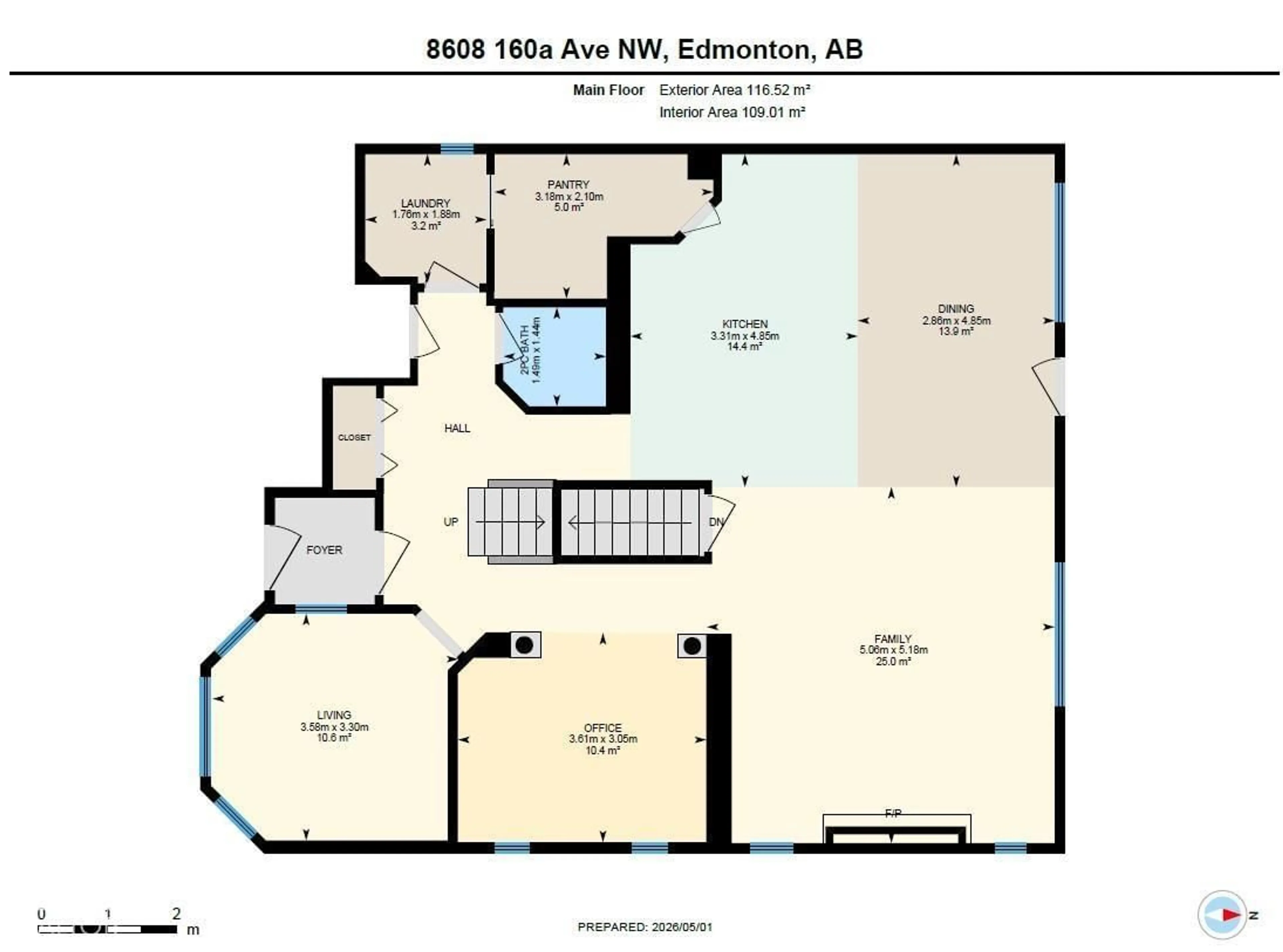Floor plan for 8608 160A AV, Edmonton Alberta T5Z3K2