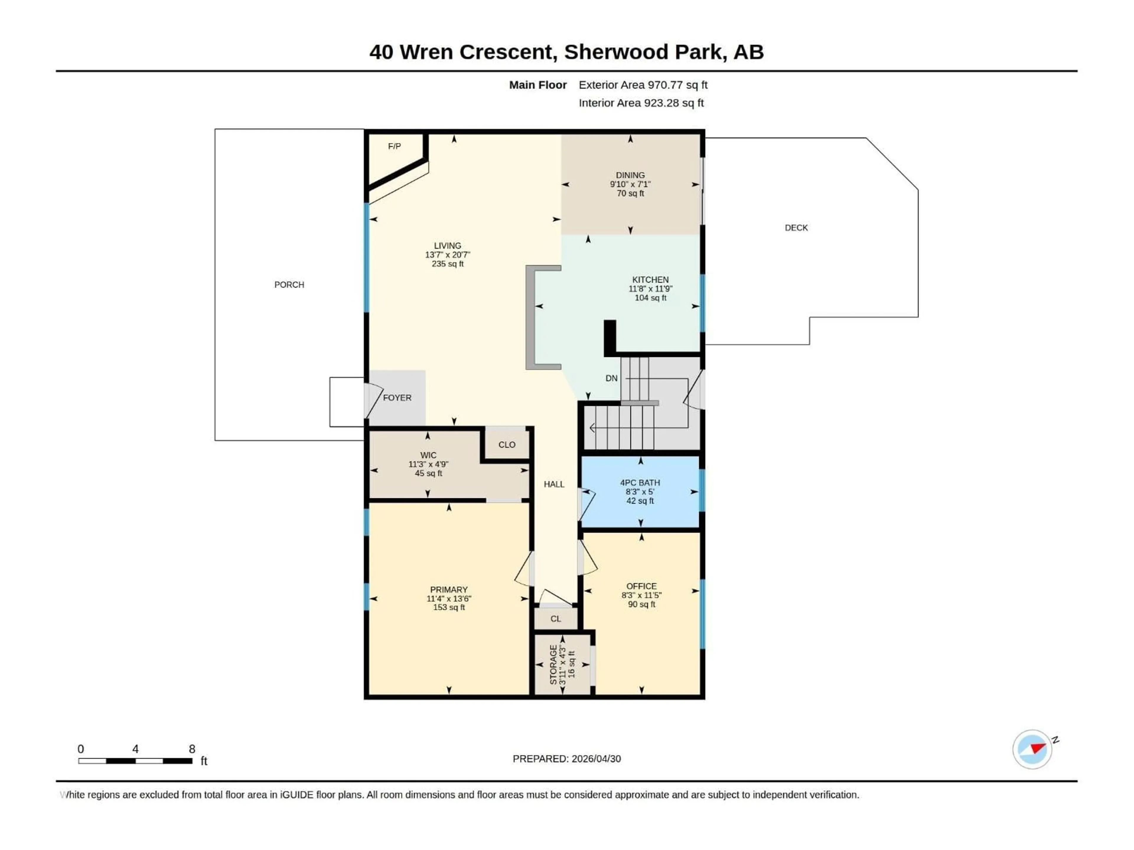 Floor plan for 40 WREN CR, Sherwood Park Alberta T8A0G5