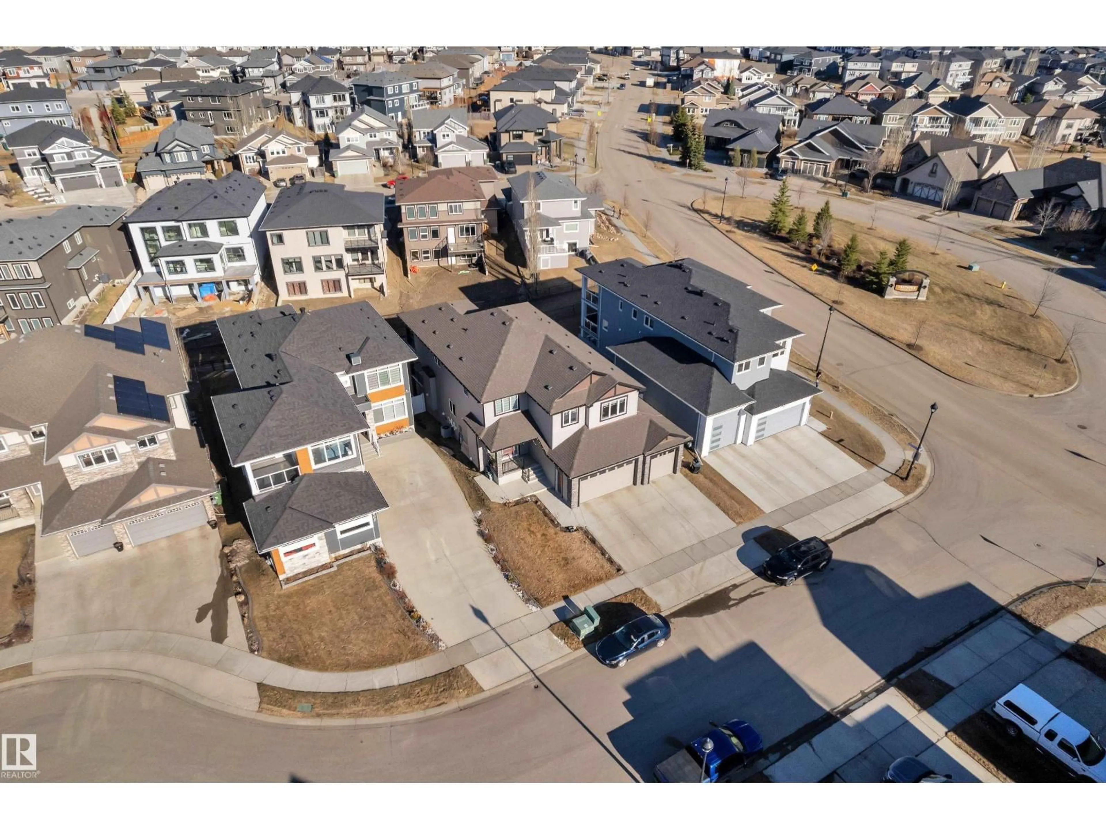 A pic from outside/outdoor area/front of a property/back of a property/a pic from drone, street for 4403 TRIOMPHE GA, Beaumont Alberta T4X0C3