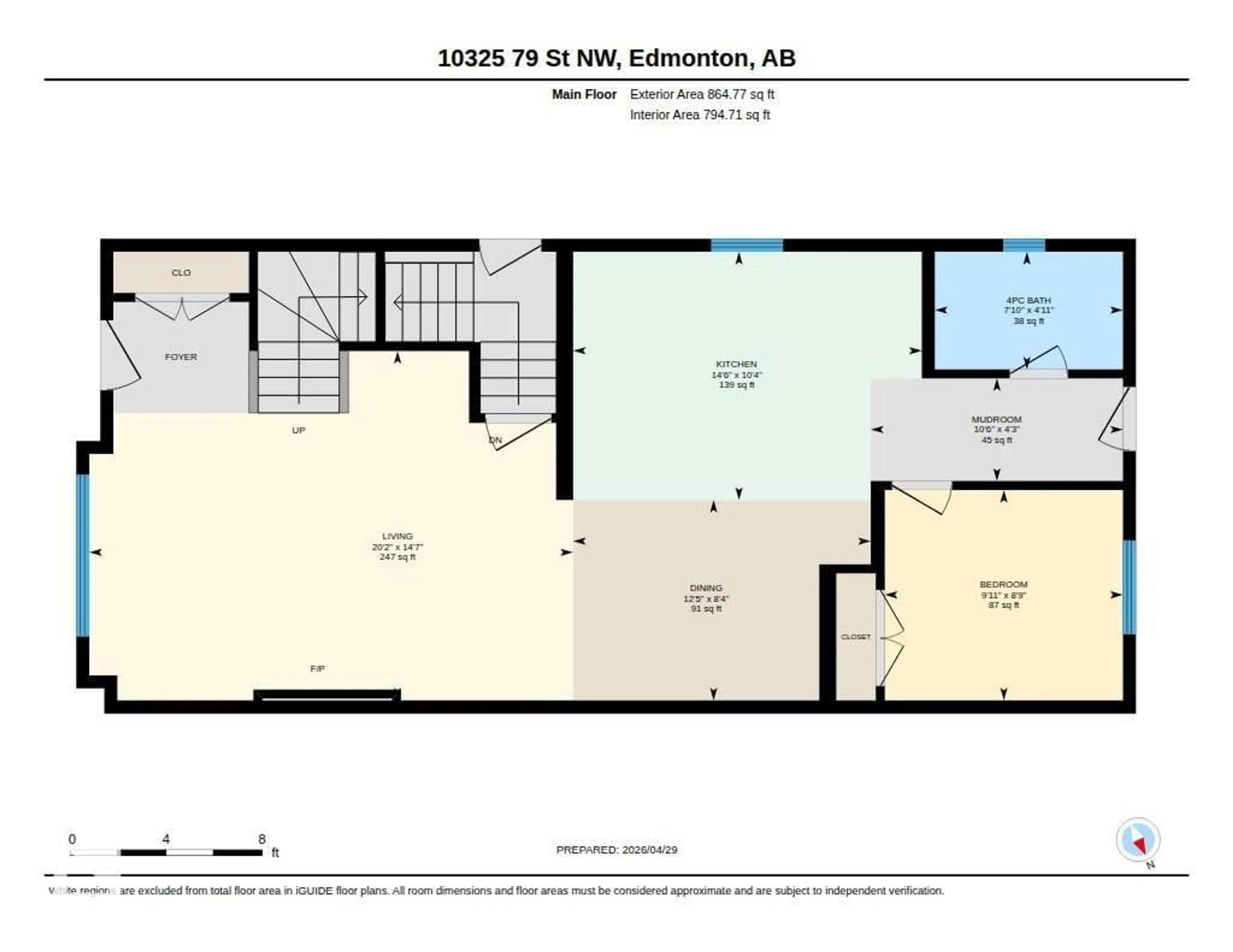 Floor plan for NW - 10323 79 ST, Edmonton Alberta T6A3G7