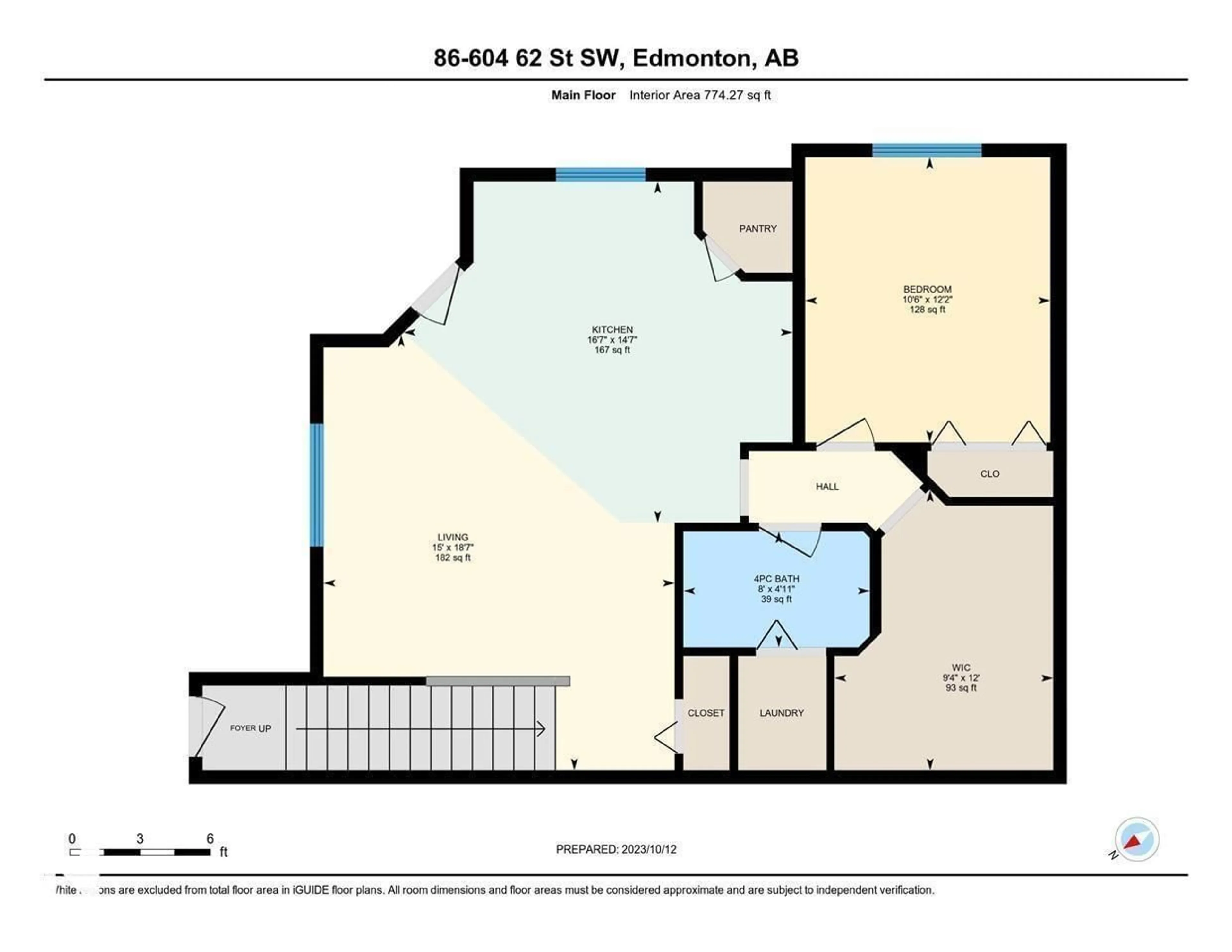 Floor plan for SW - 86 604 62 ST, Edmonton Alberta T6X0K4