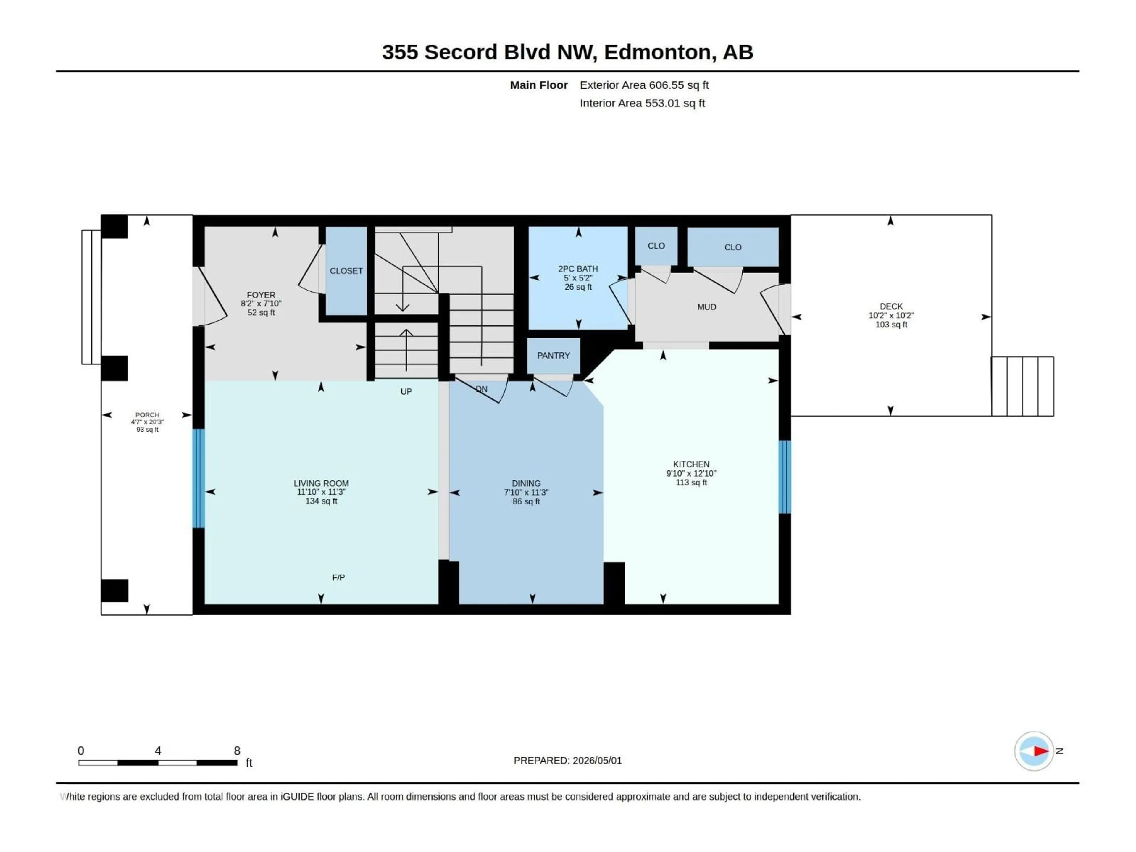 Floor plan for 355 SECORD BV, Edmonton Alberta T5T3Y6