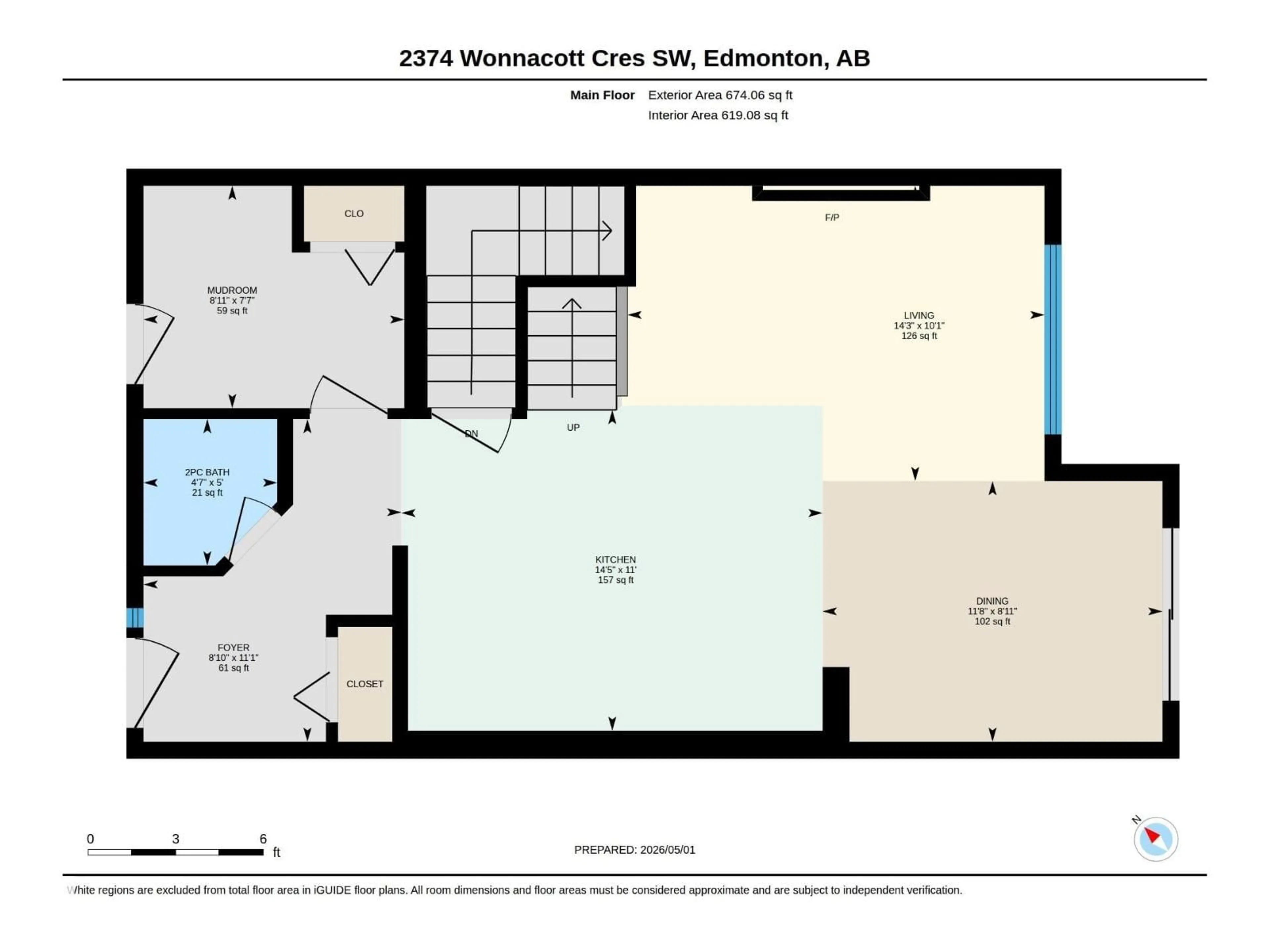 Floor plan for 2374 WONNACOTT CR, Edmonton Alberta T6X2J4