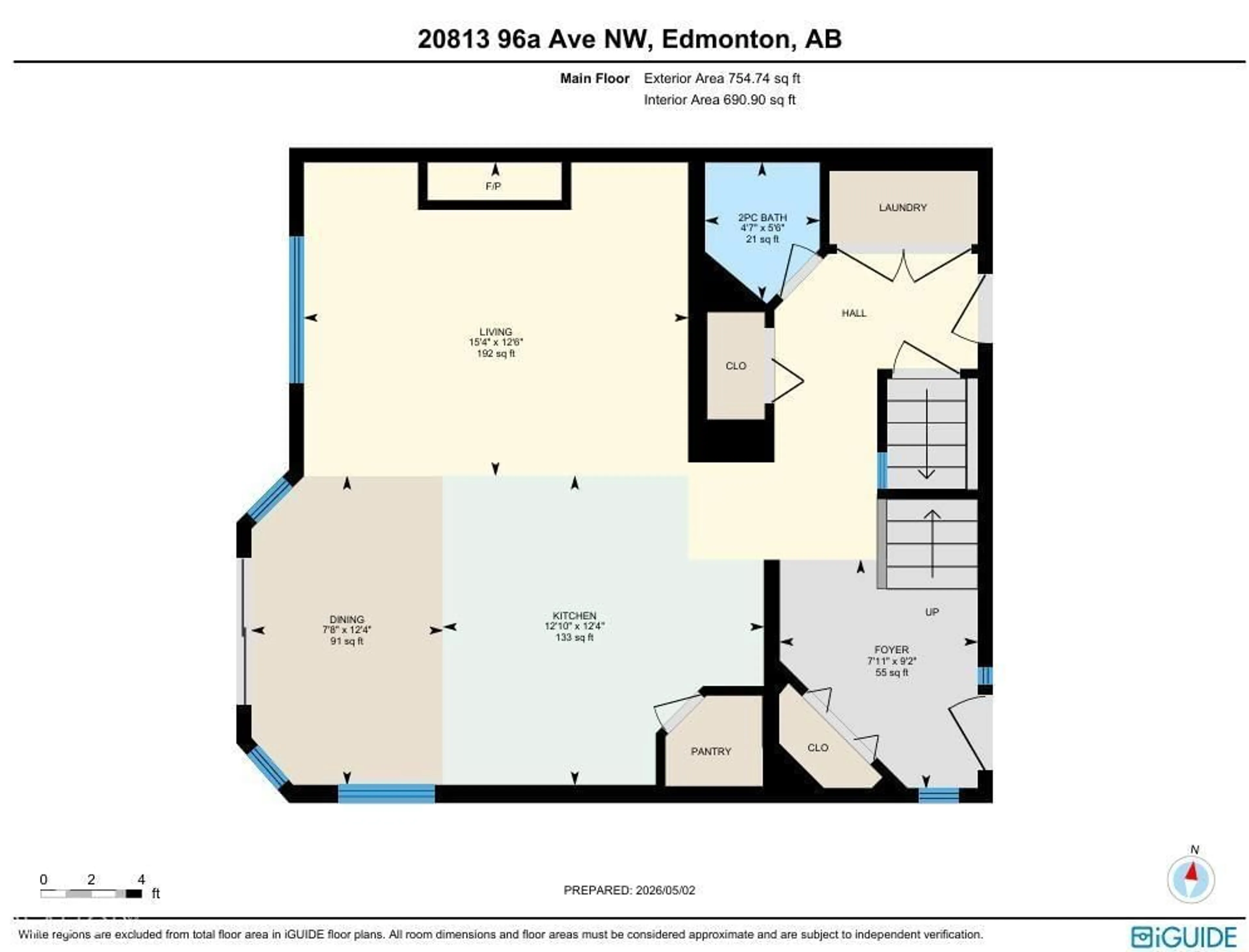 Floor plan for 20813 96A AV, Edmonton Alberta T5T4E7