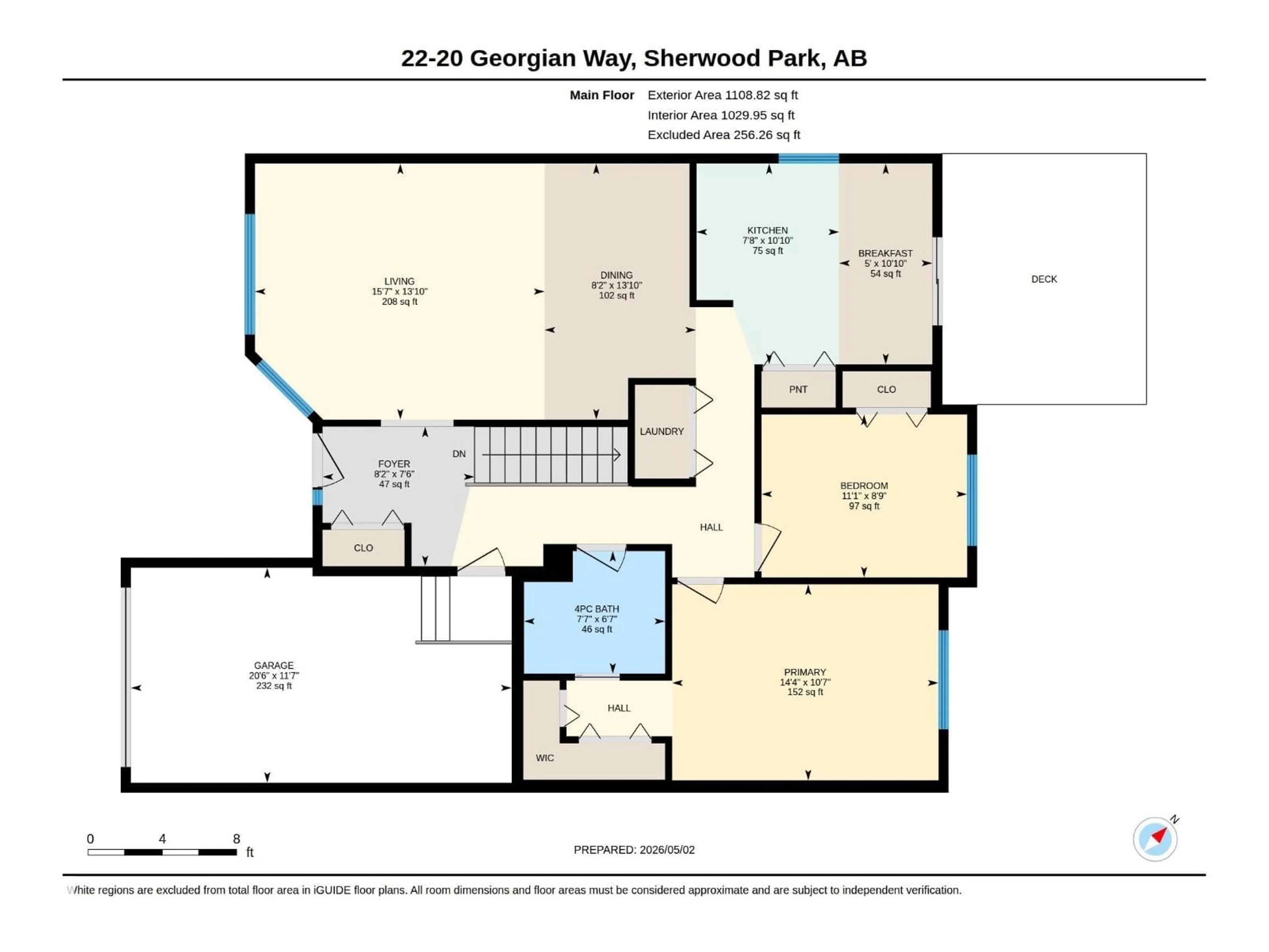Floor plan for 20 - 22 GEORGIAN WY, Sherwood Park Alberta T8A5A2