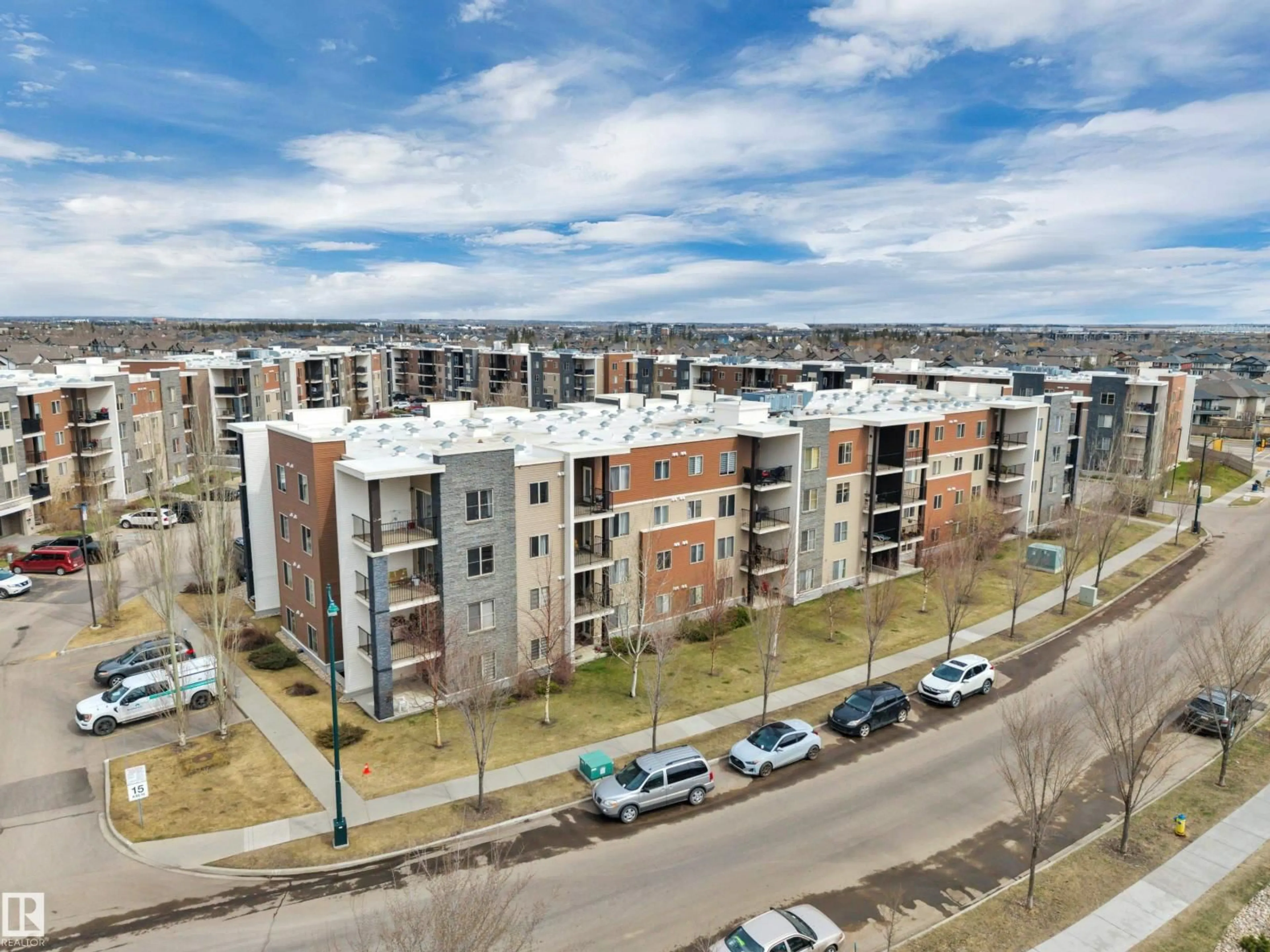A pic from outside/outdoor area/front of a property/back of a property/a pic from drone, city buildings view from balcony for #208 - 11820 22 AV, Edmonton Alberta T6W2A2