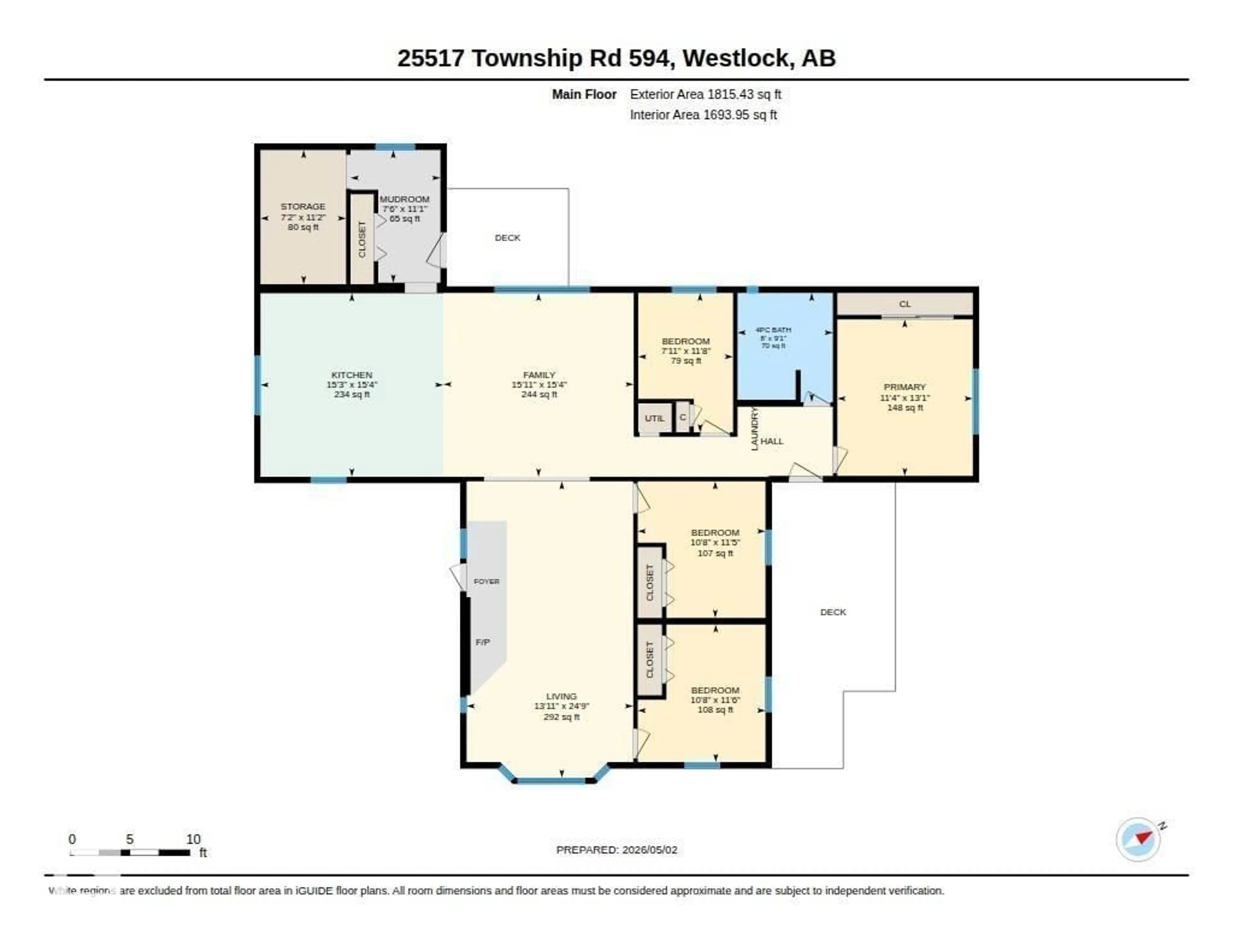Floor plan for 25517 TWP RD 594, Rural Westlock County Alberta T7P2N6