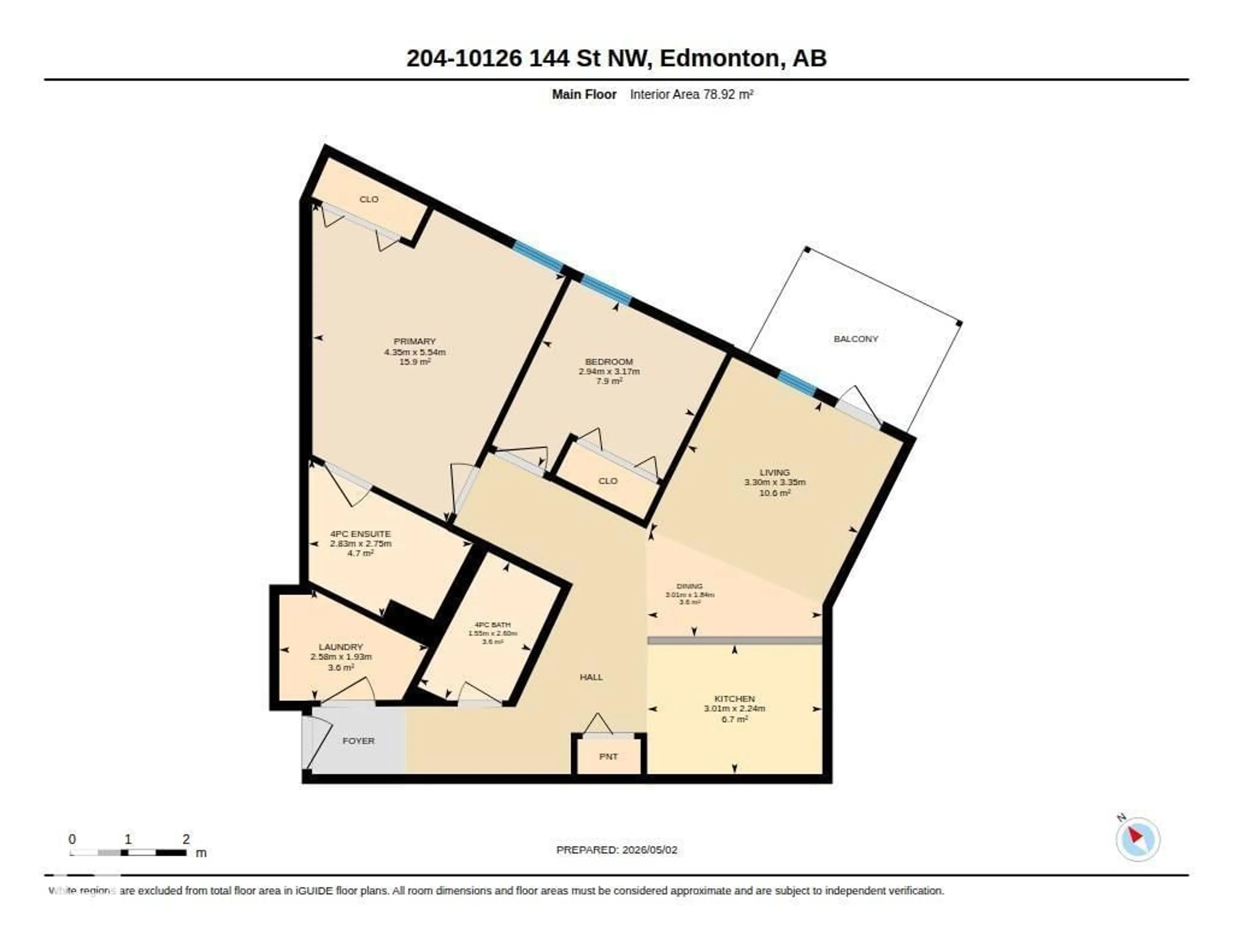 Floor plan for #204 - 10126 144 ST, Edmonton Alberta T5N2T7