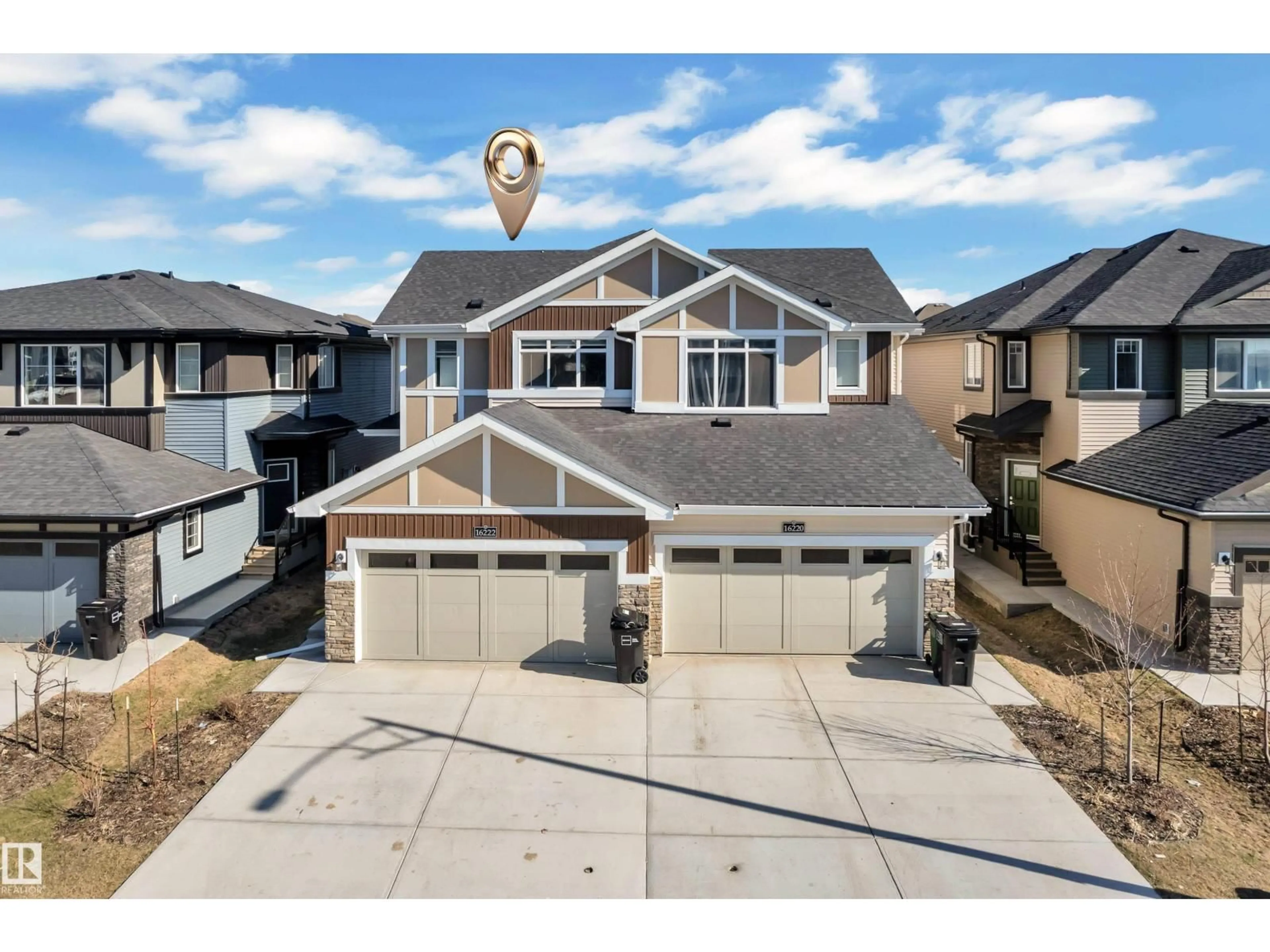 Home with vinyl exterior material, street for SW - 16222 19 AV, Edmonton Alberta T6W5C6
