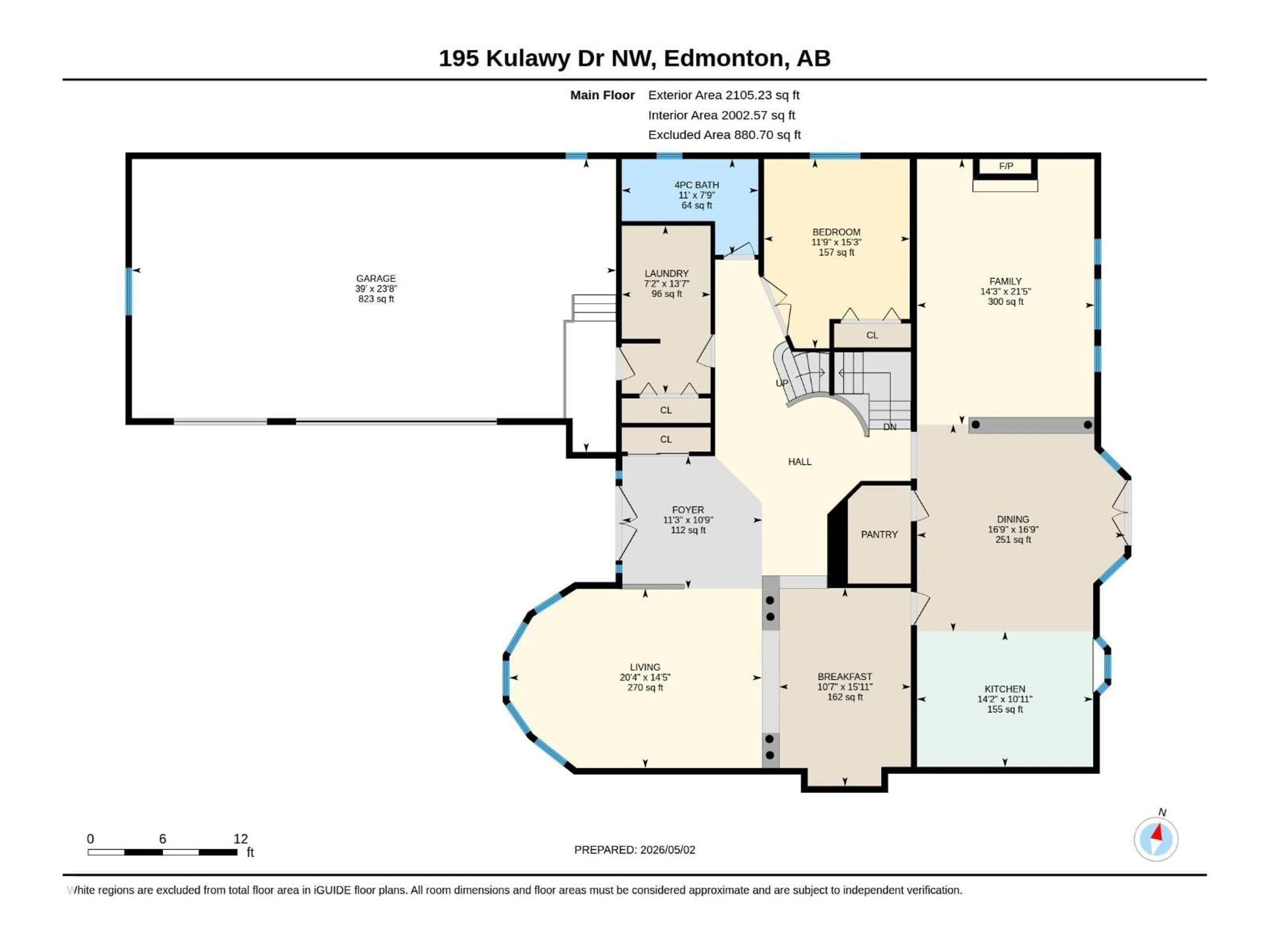 Floor plan for 195 KULAWY DR, Edmonton Alberta T6C7E4