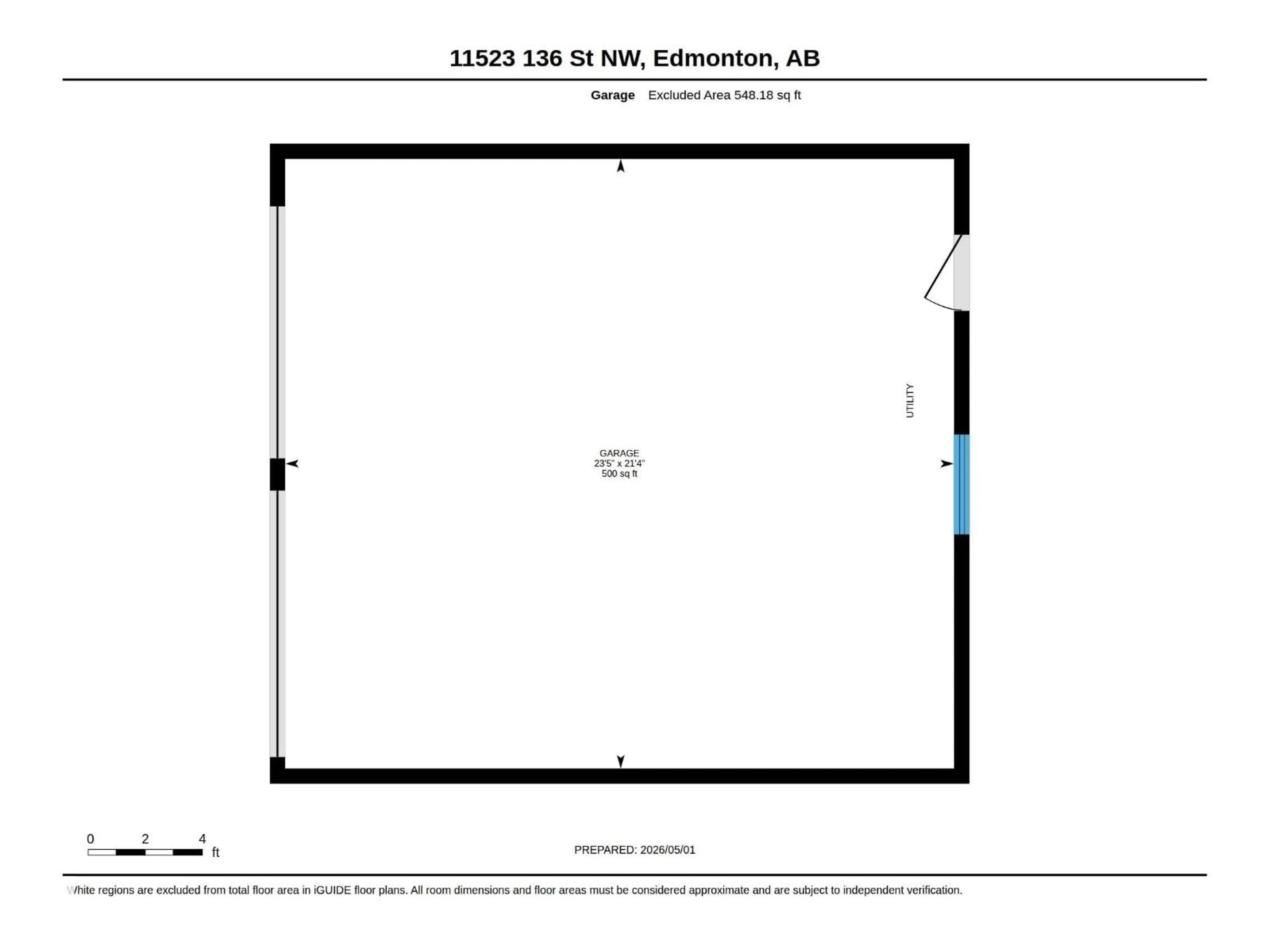 Floor plan for 11523 136 ST, Edmonton Alberta T5M1M4