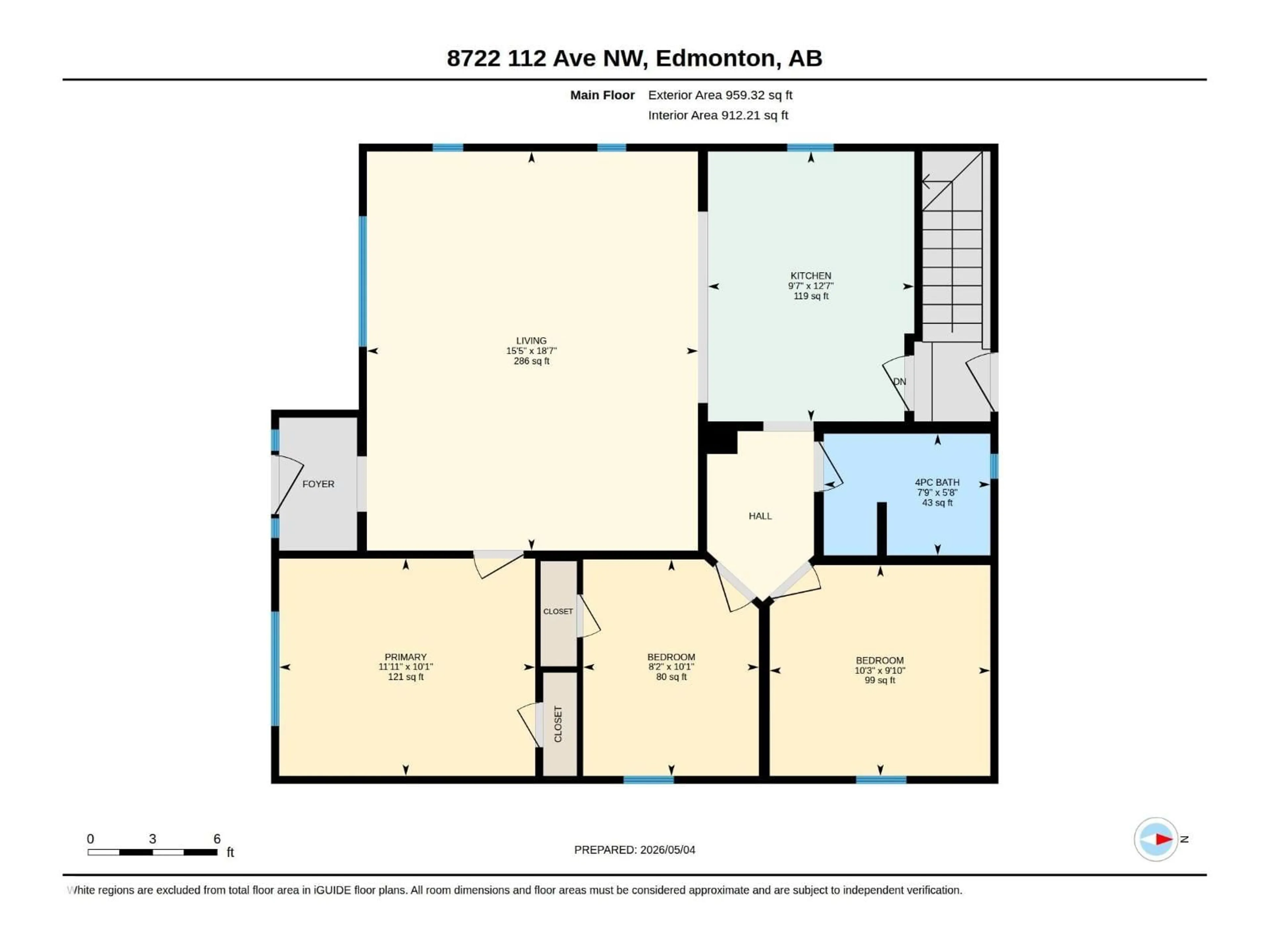 Floor plan for 8722 112 AV, Edmonton Alberta T5B0G6