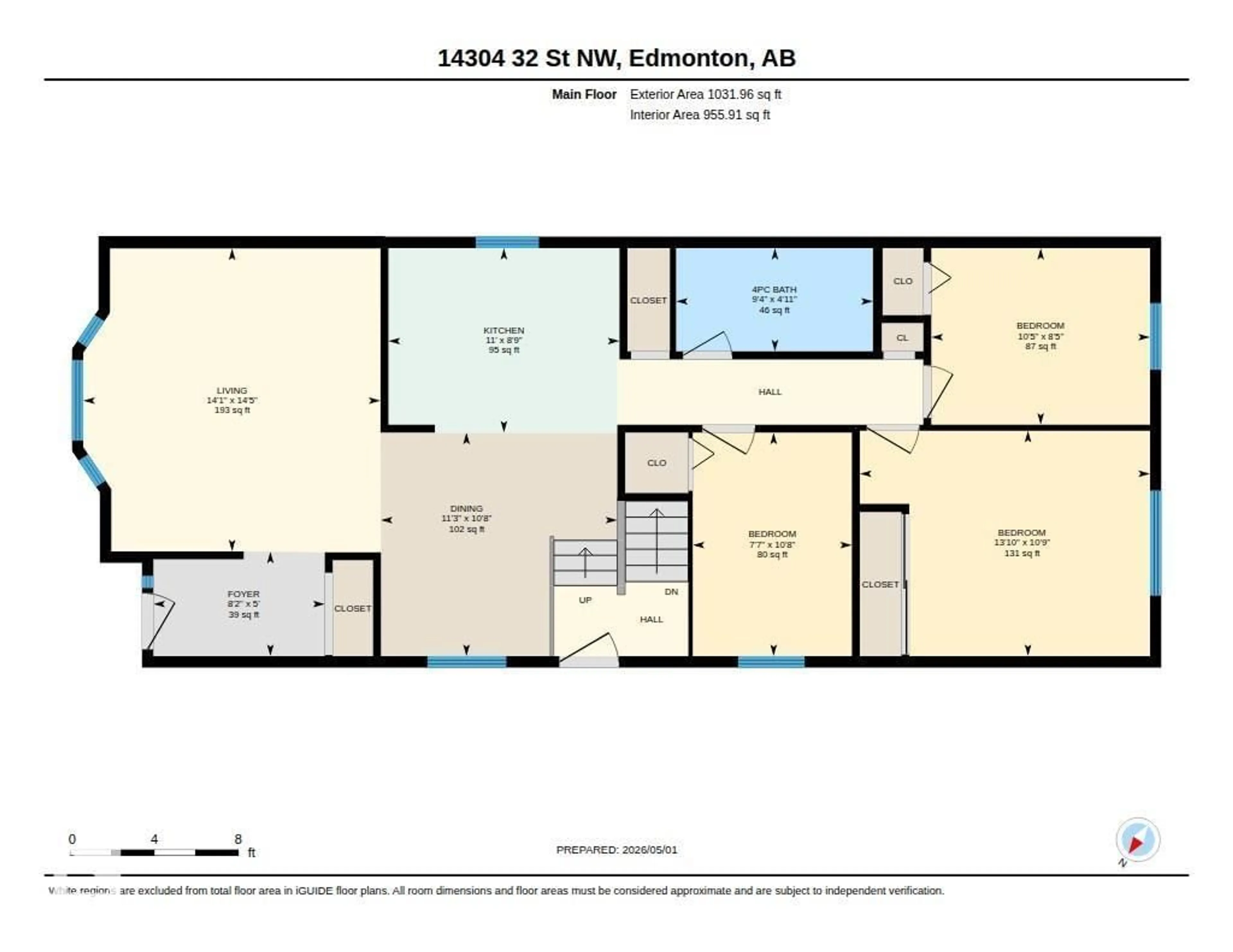 Floor plan for 14304 32 ST, Edmonton Alberta T5Y1P1