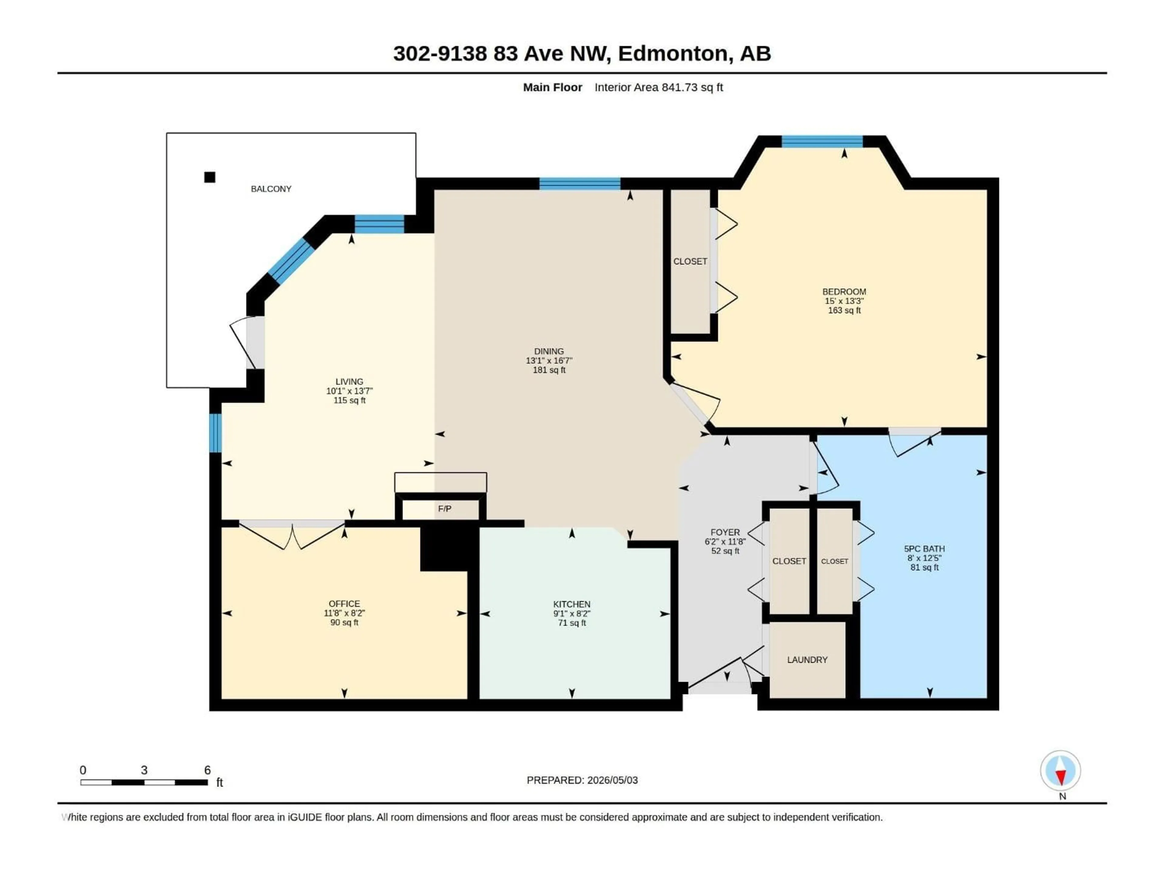 Floor plan for #302 - 9138 83 AV, Edmonton Alberta T6C1B7