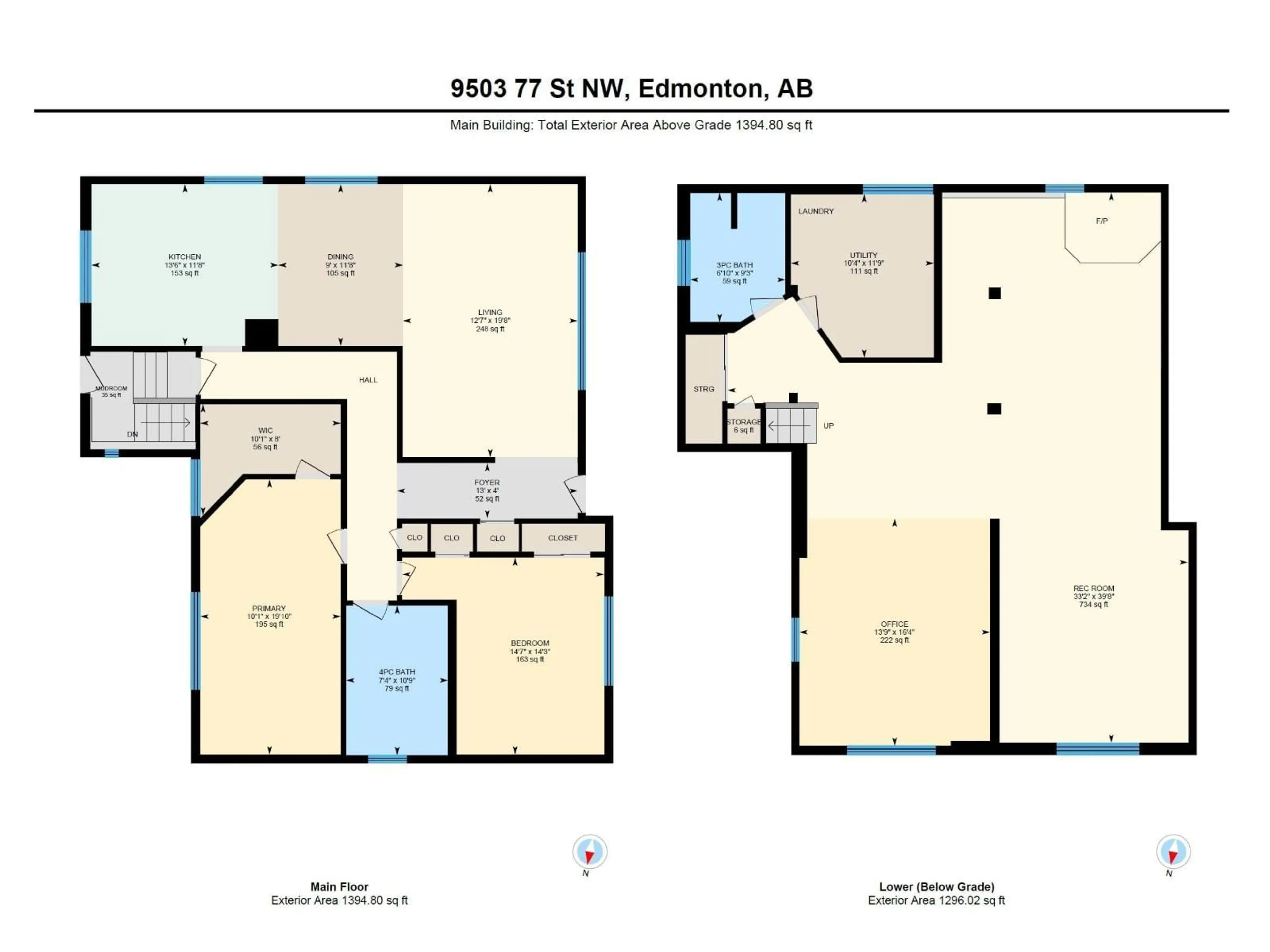 Floor plan for 9503 77 ST, Edmonton Alberta T6C2M8