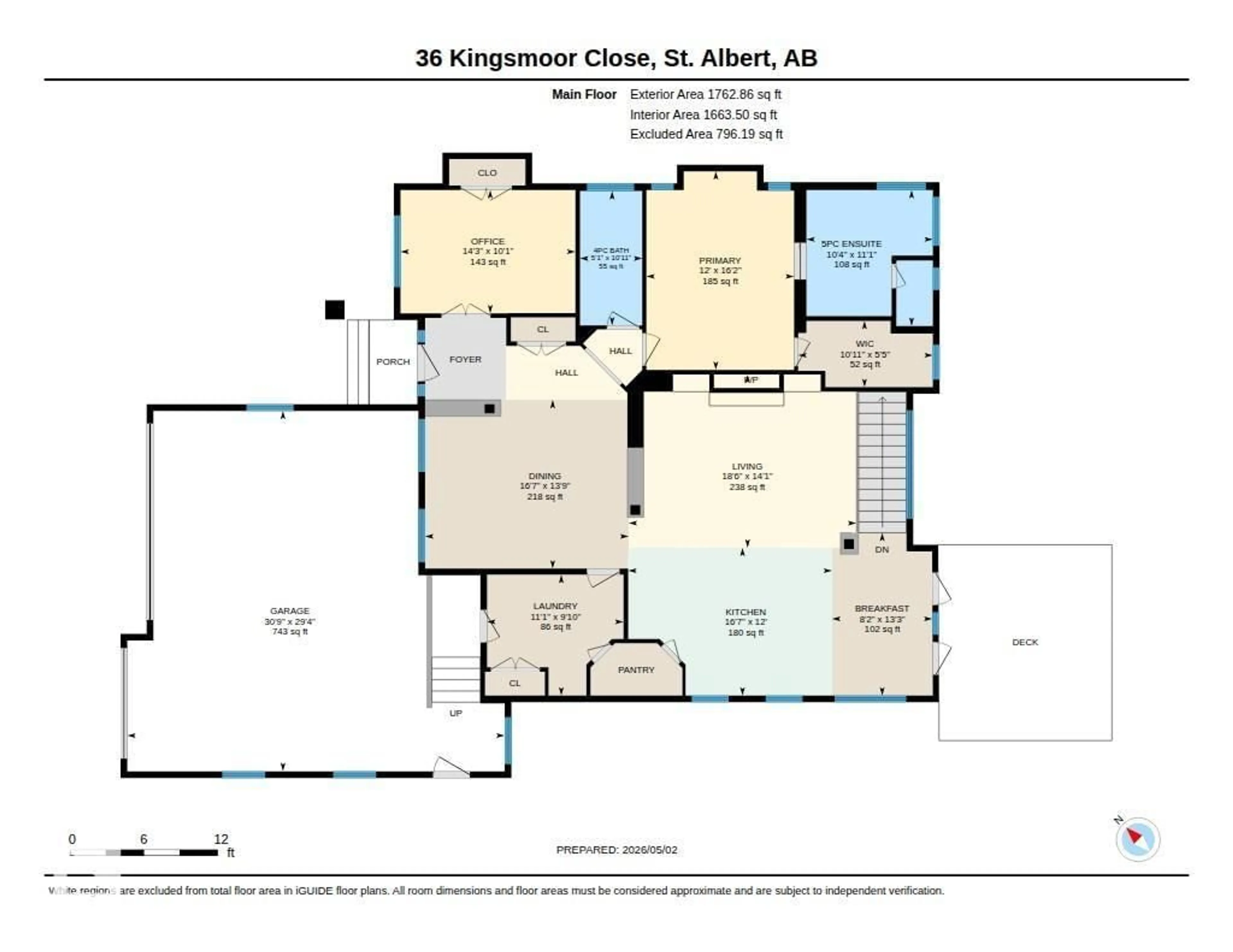 Floor plan for 36 KINGSMOOR CL, St. Albert Alberta T8N0X2
