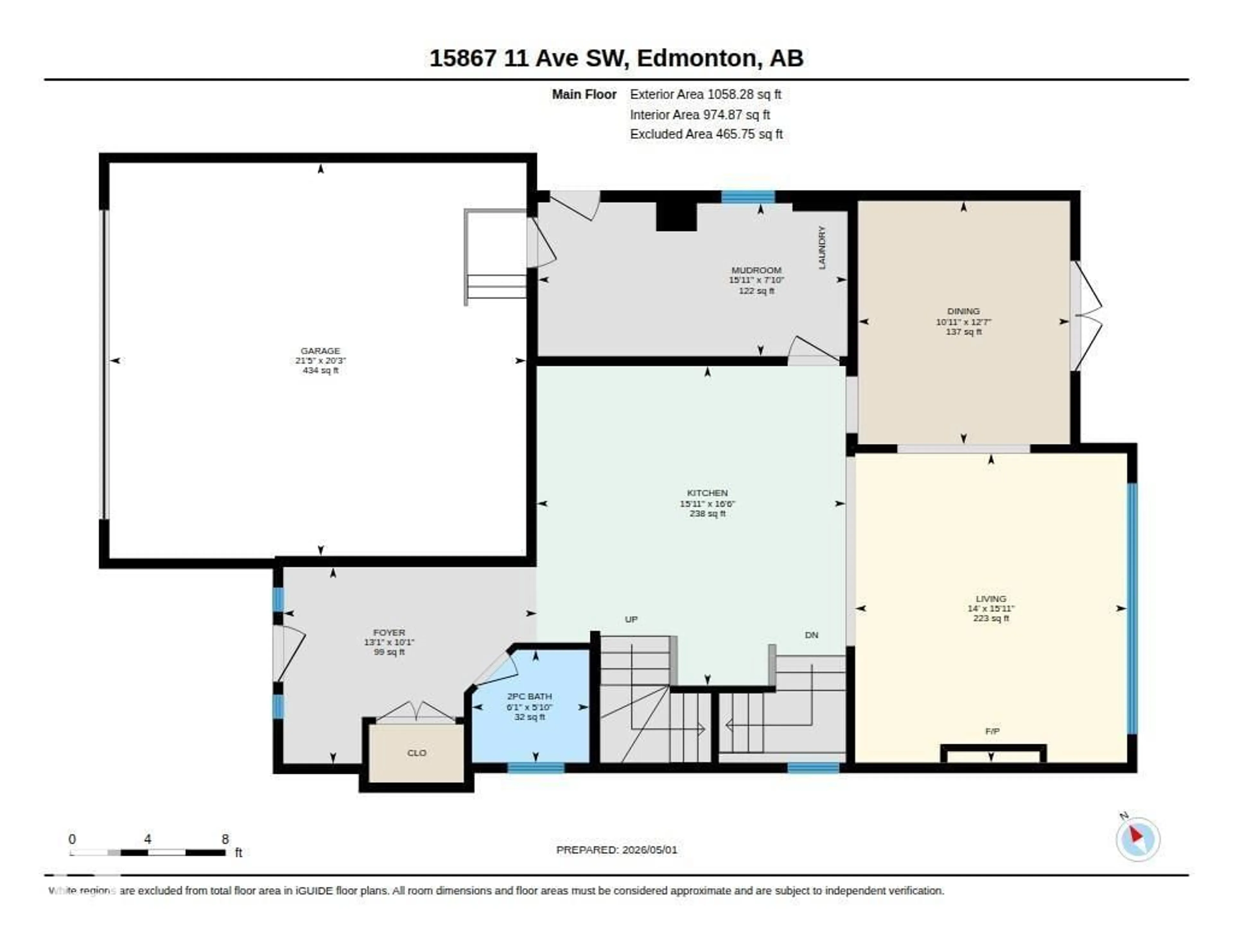 Floor plan for SW - 15867 11 AV, Edmonton Alberta T6W2H3